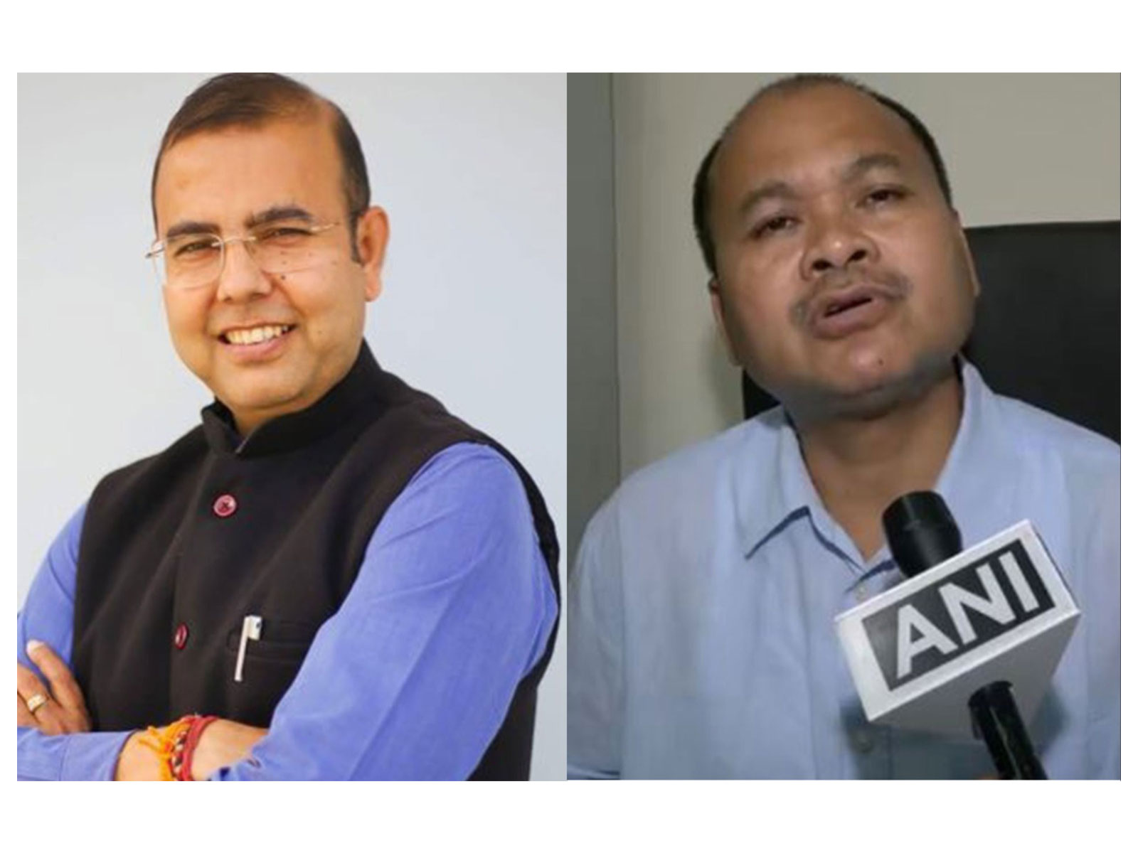 BJP Assam spokesperson Kishore Upadhyay (Photo/X@KishoreBJP) and Raijor Dal chief Akhil Gogoi (Photo/ANI)