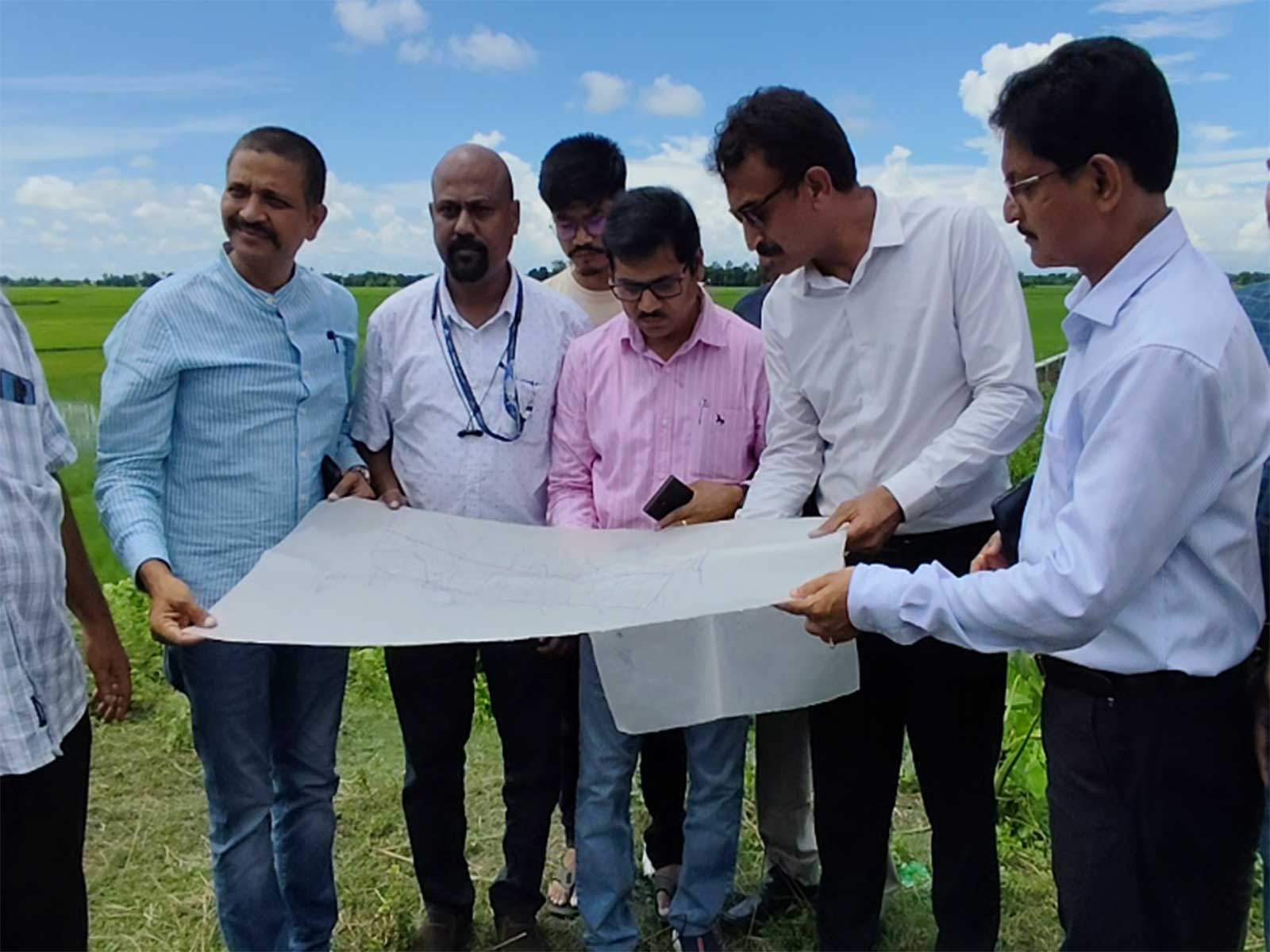 6-member team of AAI conducts preliminary feasibility survey in Assam’s Majuli (Photo/ANI)