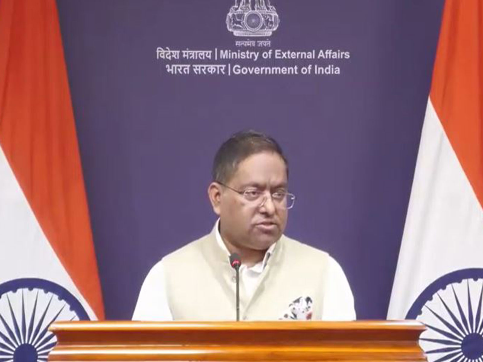 MEA Spokesperson Randhir Jaiswal (Photo/ Youtube@MEAIndia) MEA Spokesperson Randhir Jaiswal (Photo/ Youtube@MEAIndia)