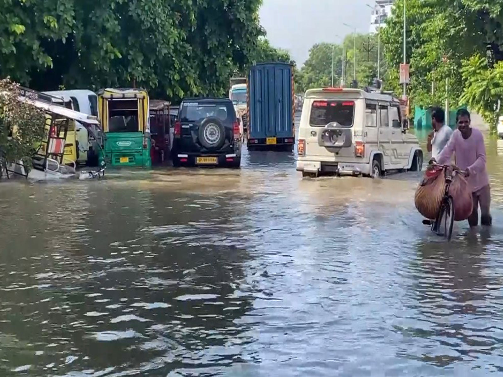 Waterlogging in Prayagraj following heavy rain (Photo/ANI)
