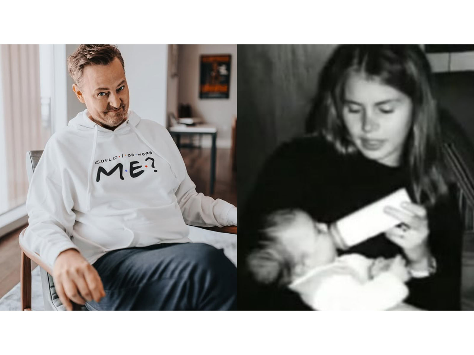Matthew Perry (L) Baby Matthew with mother (R) (Photos/instagram/@mattyperry4/@matthewperryhouse) Matthew Perry (L) Baby Matthew with mother (R) (Photos/instagram/@mattyperry4/@matthewperryhouse)
