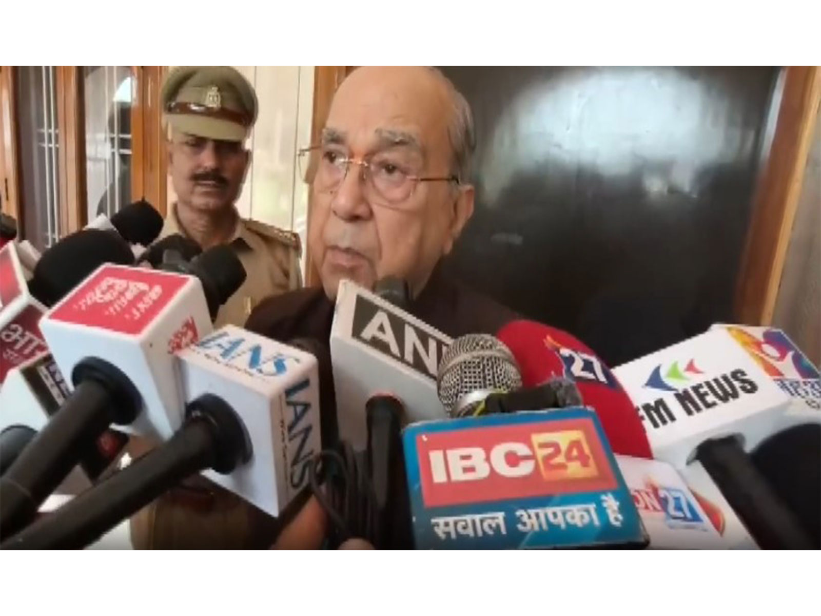 Chairman of the Ram Mandir Construction Committee, Nripendra Mishra (Photo/ANI)