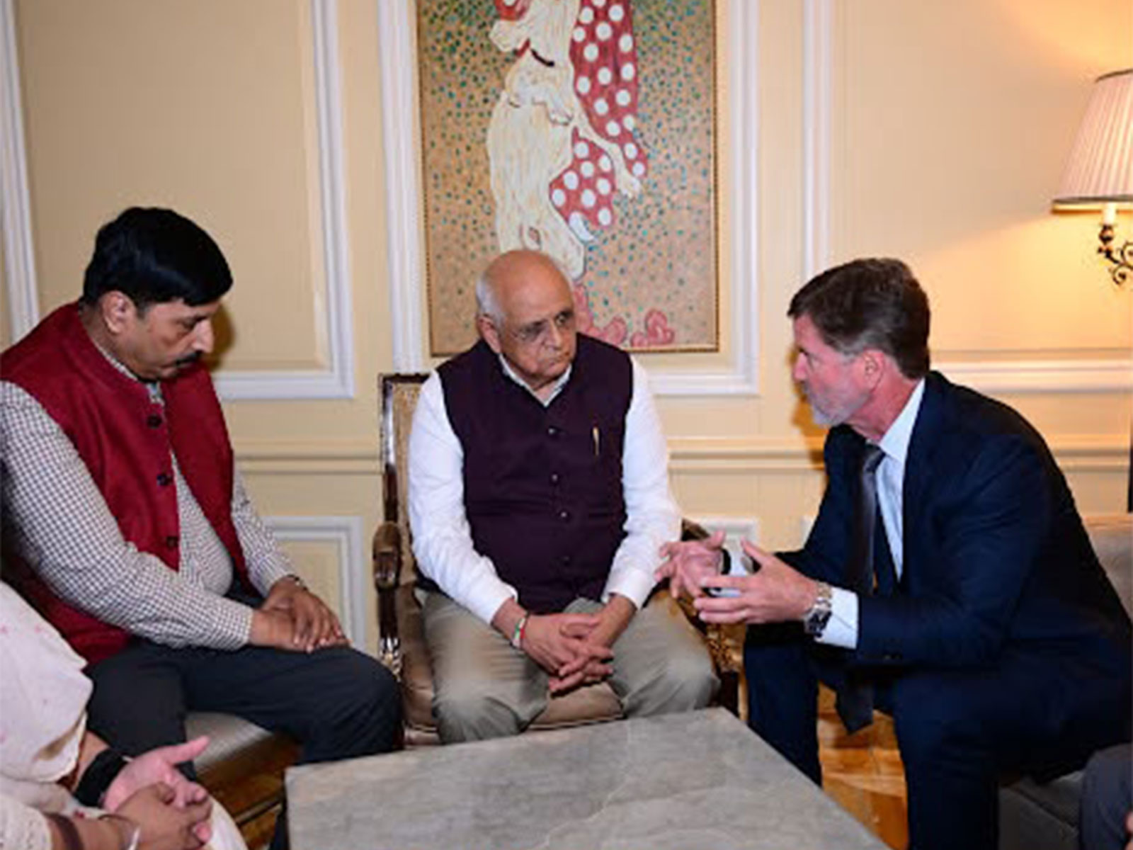 Gujarat CM Patel meets Walmart Executive VP in Washington (Photo/GujaratCMO) Gujarat CM Patel meets Walmart Executive VP in Washington (Photo/GujaratCMO)