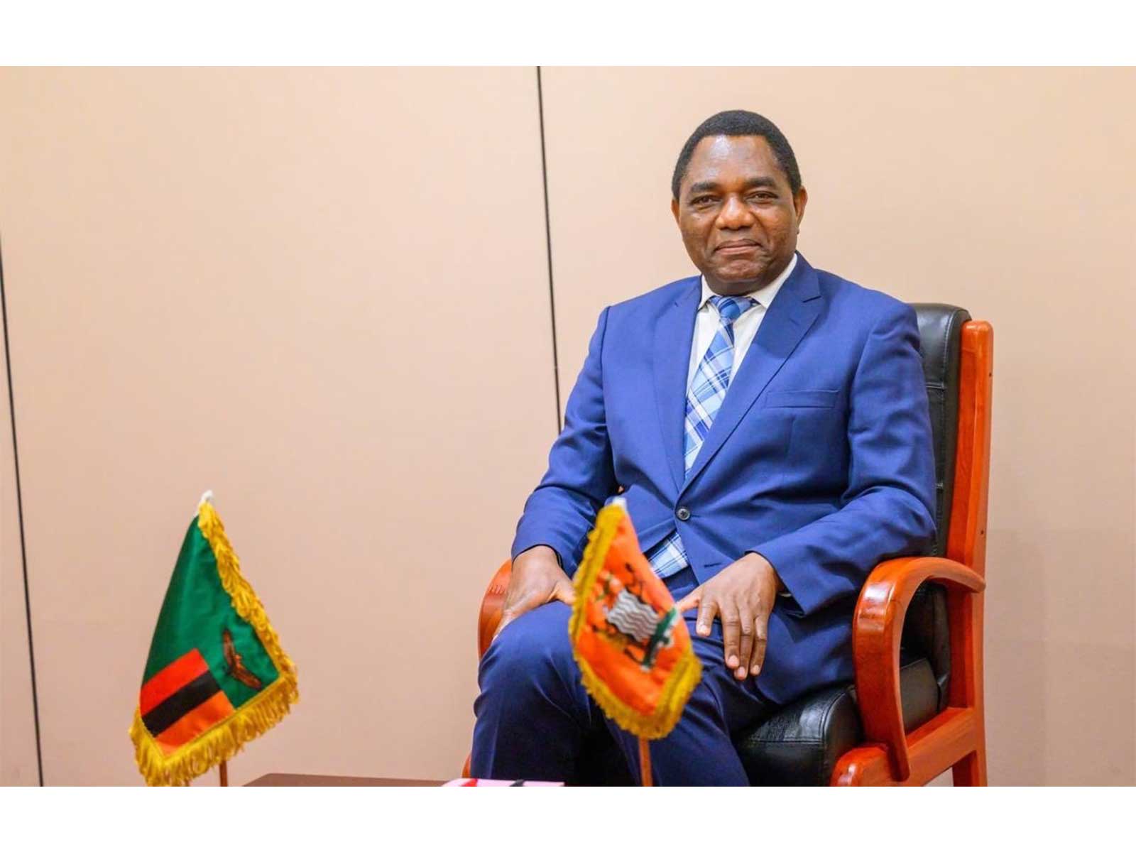 Zambian President Hakainde Hichilema seated in front of the Zambian national flags following his re-election victory. (Photo: X/@HHichilema) Zambian President Hakainde Hichilema seated in front of the Zambian national flags following his re-election victory. (Photo: X/@HHichilema)
