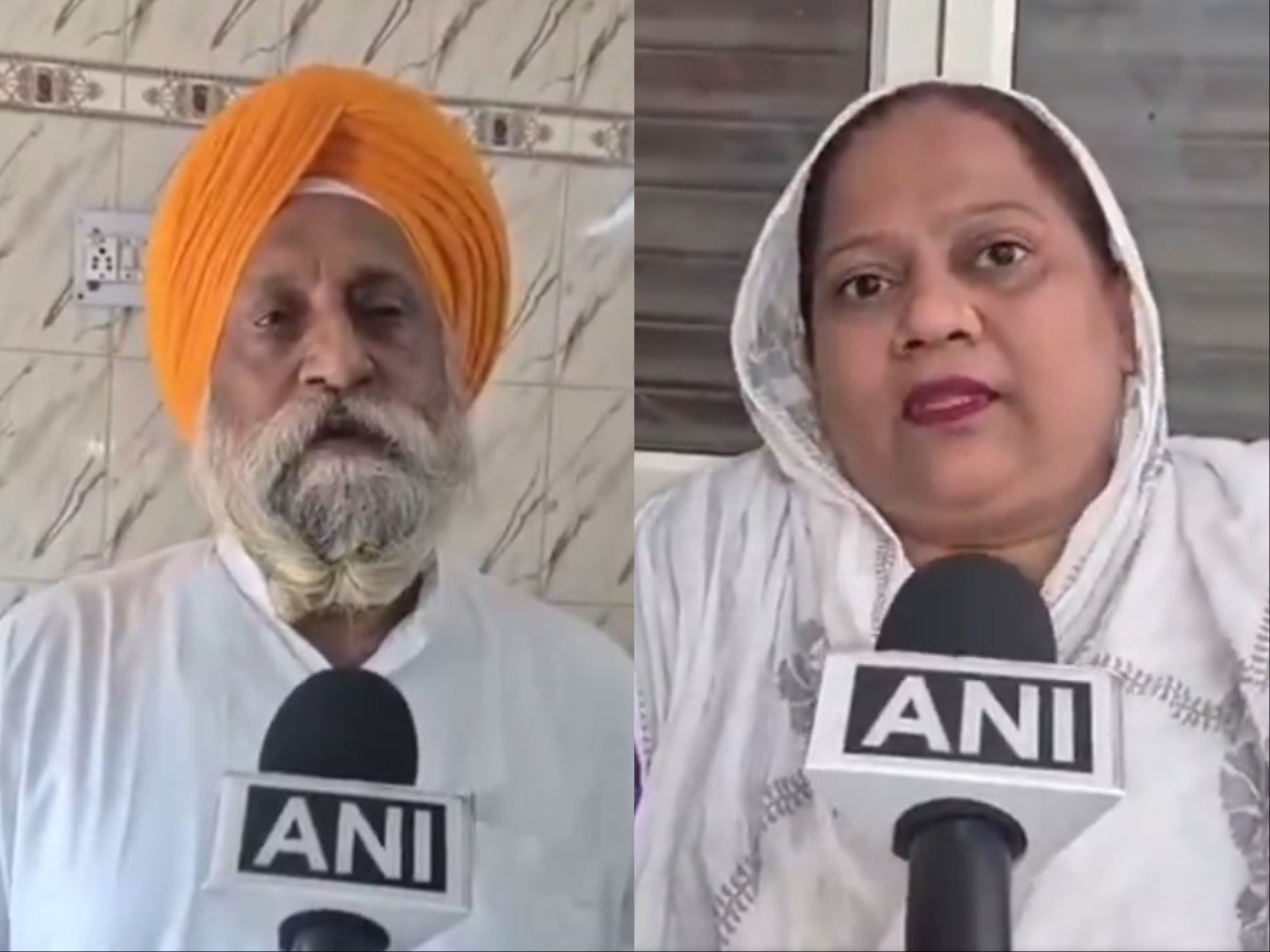 Delhi Sikh Gurdwara Management Committee Vice President Atma Singh Lubana (L) and Ganga Kaur, a 1984 anti-Sikh riots victim’s family member (R) (Photo/ANI)