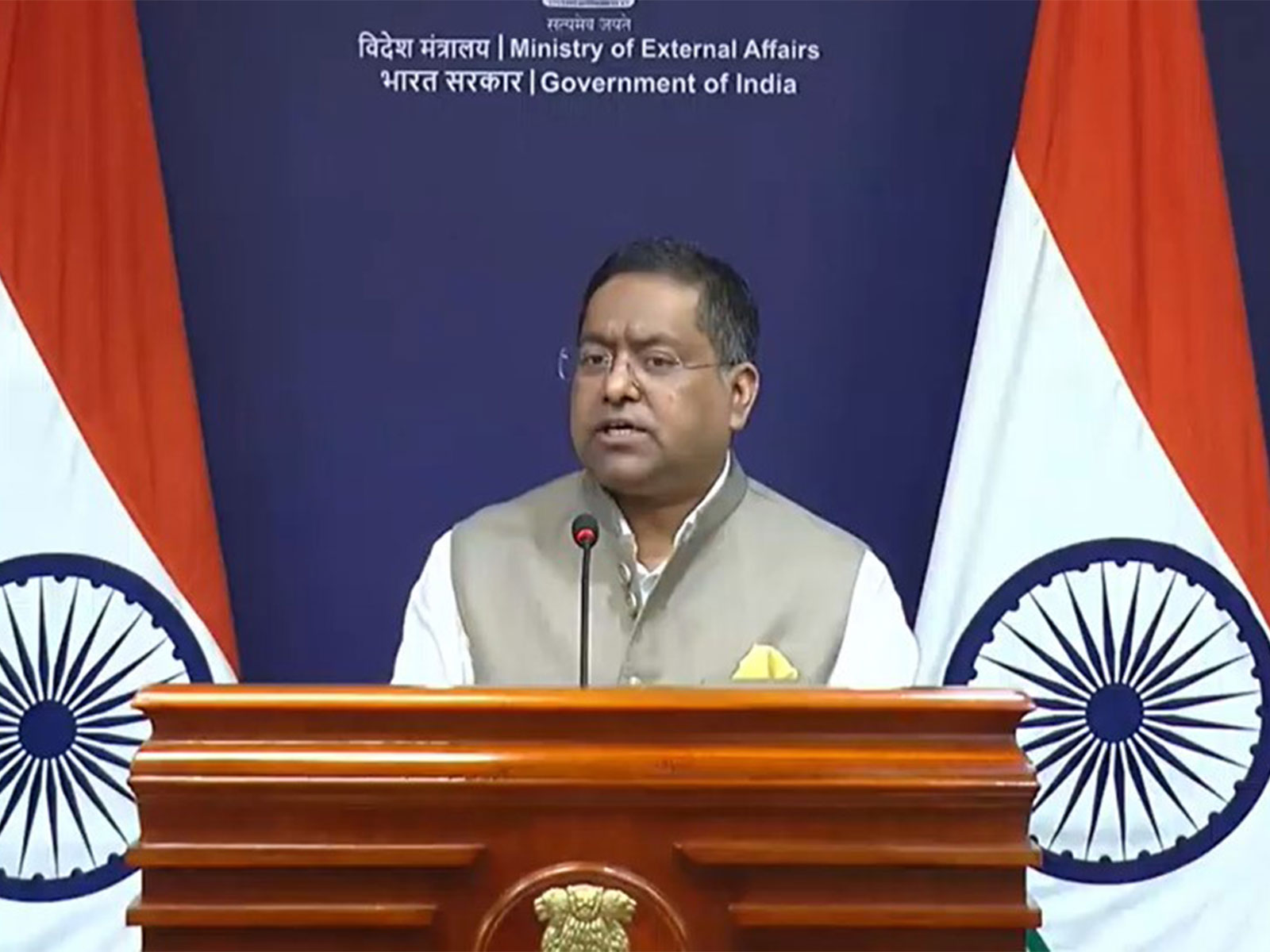 MEA spokesperson Randhir Jaiswal (Photo/ANI)