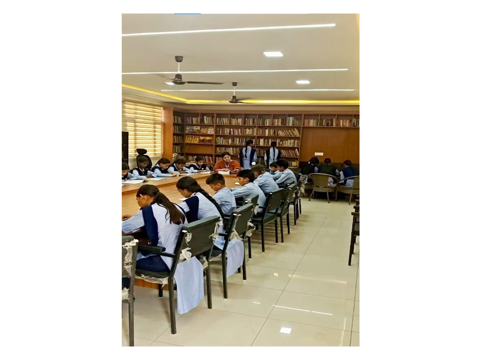 Government school's newly furnished library (Photo/X@ArvindKejriwal) Government school's newly furnished library (Photo/X@ArvindKejriwal)