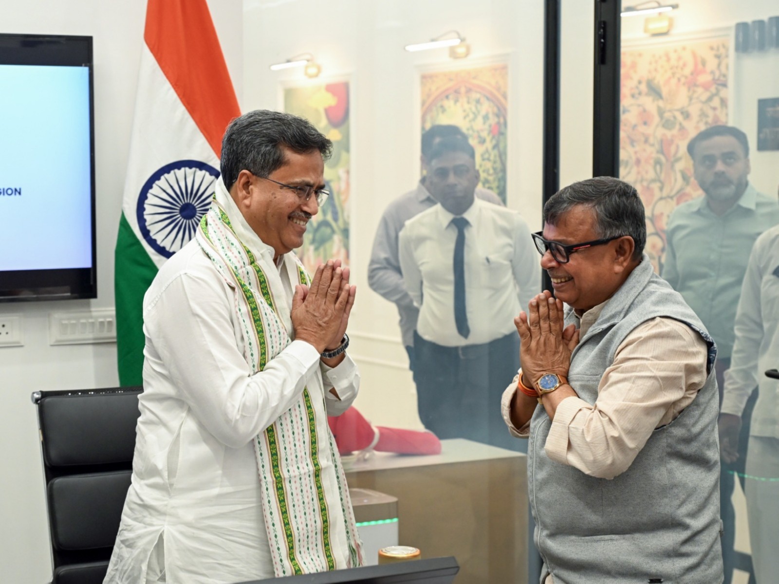 Tripura CM Manik Saha (left) with Tripura Power Minister Ratan Lal Nath (File Photo/ANI)