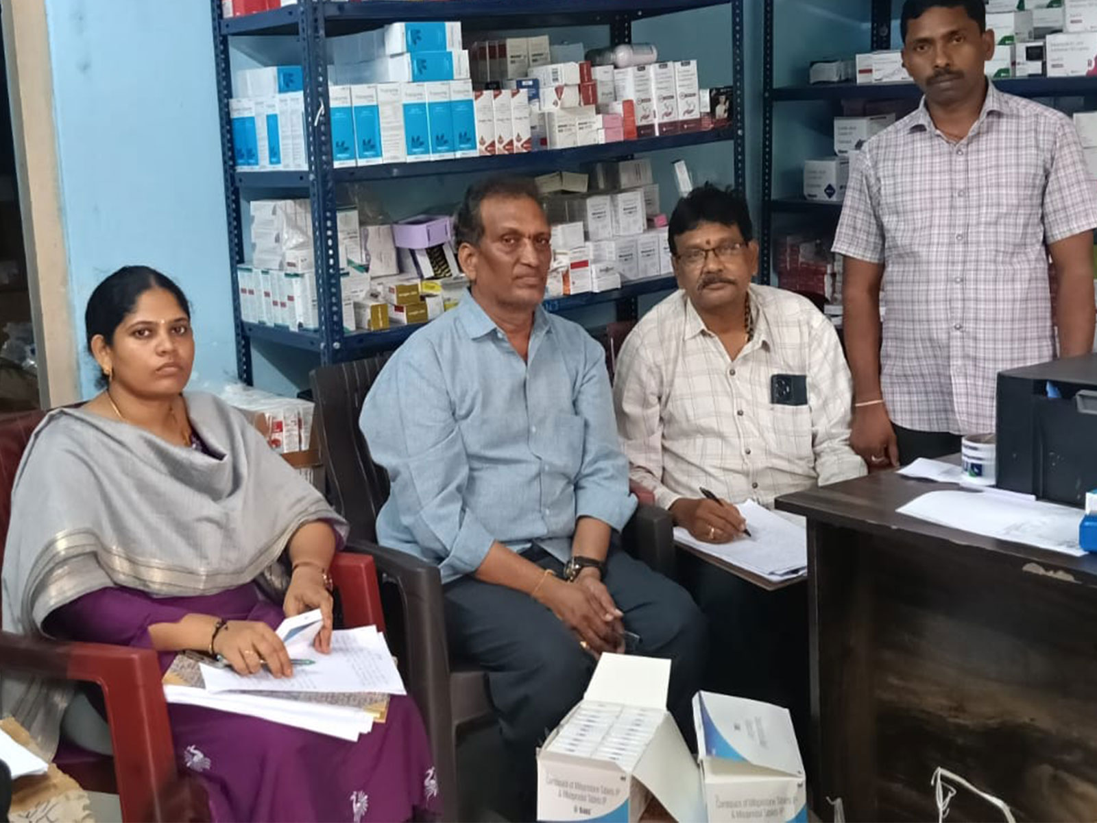 TG SAFE conducting raid in medical shop (Photo/Drug Control official Telangana State) TG SAFE conducting raid in medical shop (Photo/Drug Control official Telangana State)