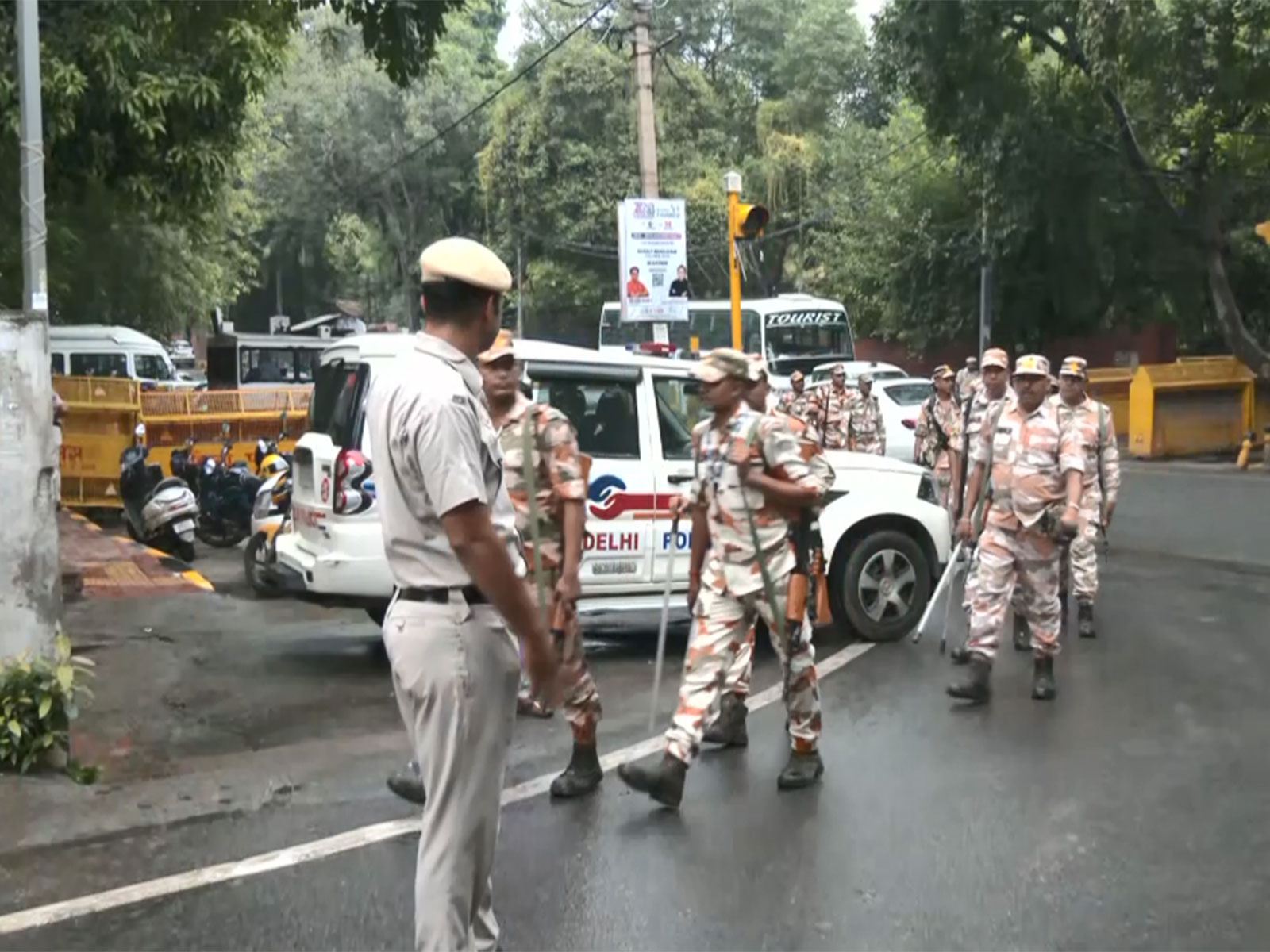 Security deployed outside Shah Auditorium (Photo/ANI)