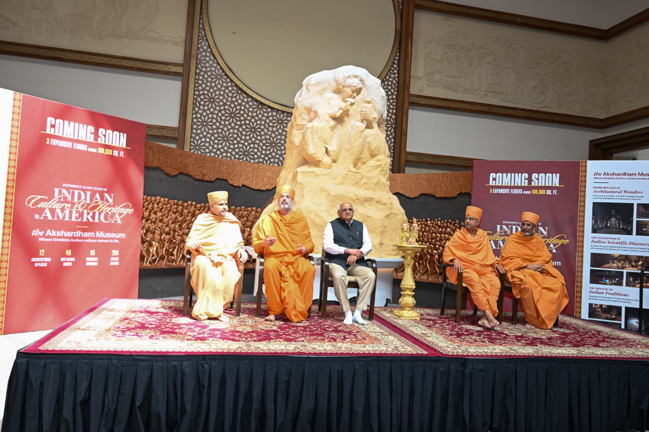 Gujarat CM Bhupendra Patel visits BAPS Akshardham temple in New Jersey