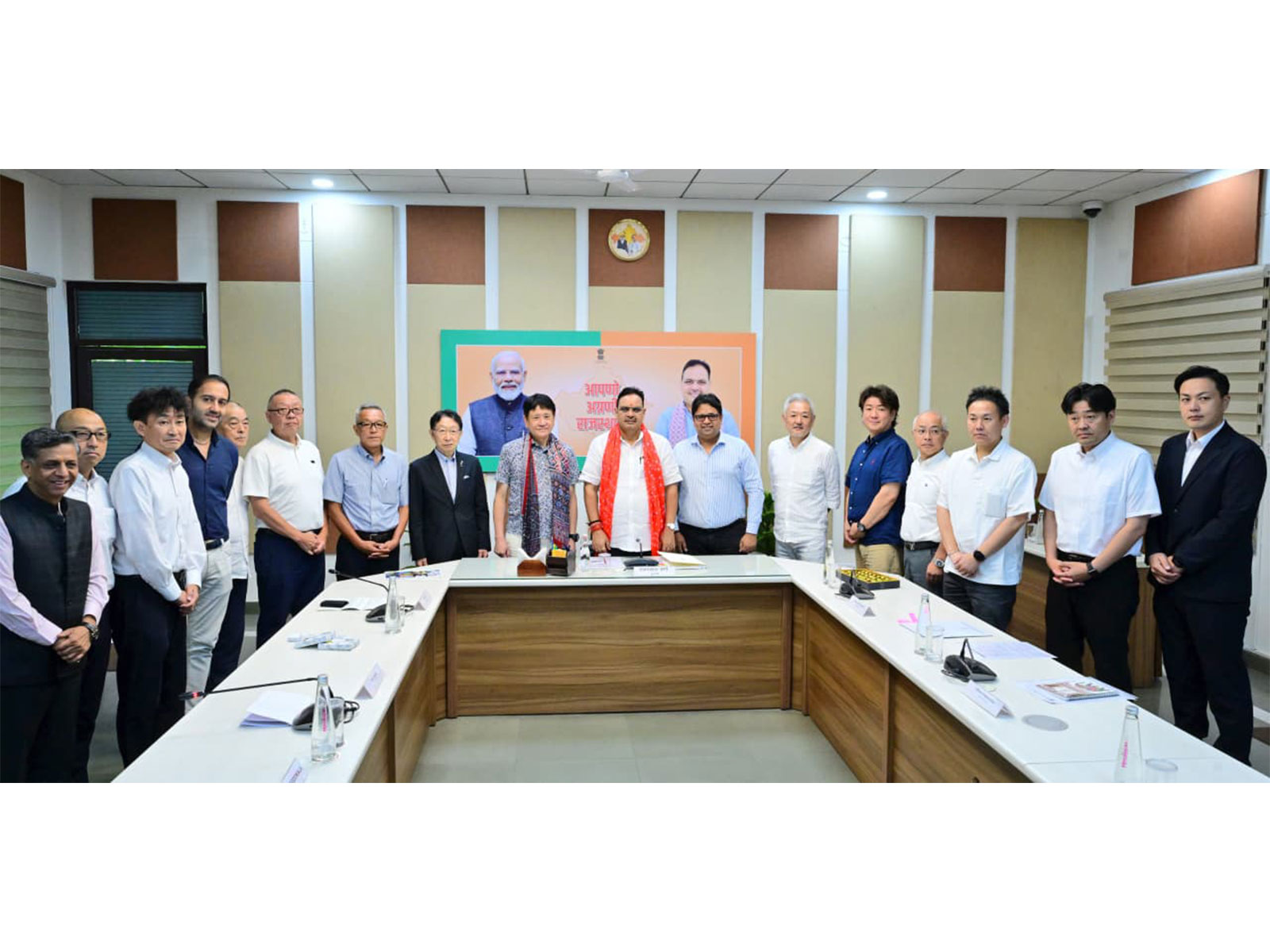 Rajasthan CM Bhajan Lal Sharma with Japanese delegation (Photo/X/@BhajanlalBjp)) Rajasthan CM Bhajan Lal Sharma with Japanese delegation (Photo/X/@BhajanlalBjp))