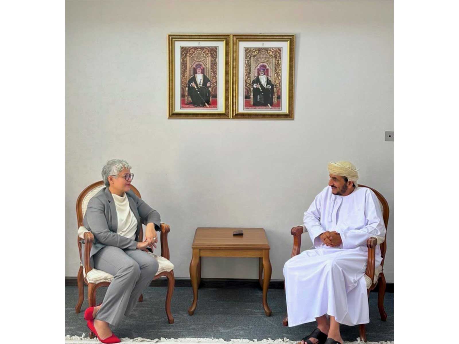 US Ambassador to Oman Ana Escrogima meets Khalifa bin Ali Al Harthy, Undersecretary of the Omani Foreign Ministry for Political Affairs (Photo/X/@USEmbMuscat)