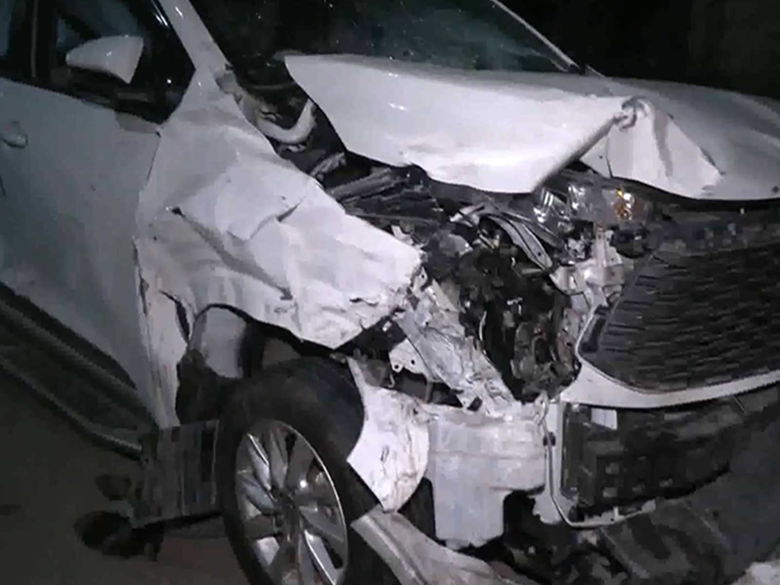 Visuals from accident site of another car (Photo/ANI) Visuals from accident site of another car (Photo/ANI)