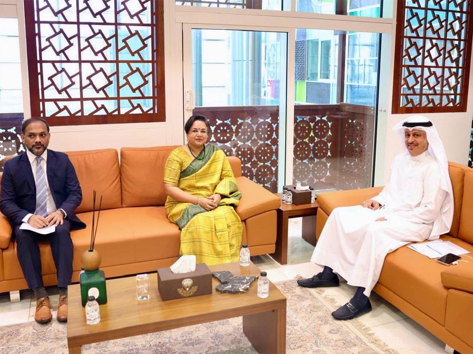 Indian Ambassador to Kuwait Paramitha Tripathi called on Kuwait's Minister of Commerce and Industry Osama Khaled Abdullah Bodai in Kuwait City to explore opportunities for strengthening bilateral ties. (Photo: X/@indembkwt) Indian Ambassador to Kuwait Paramitha Tripathi called on Kuwait's Minister of Commerce and Industry Osama Khaled Abdullah Bodai in Kuwait City to explore opportunities for strengthening bilateral ties. (Photo: X/@indembkwt)
