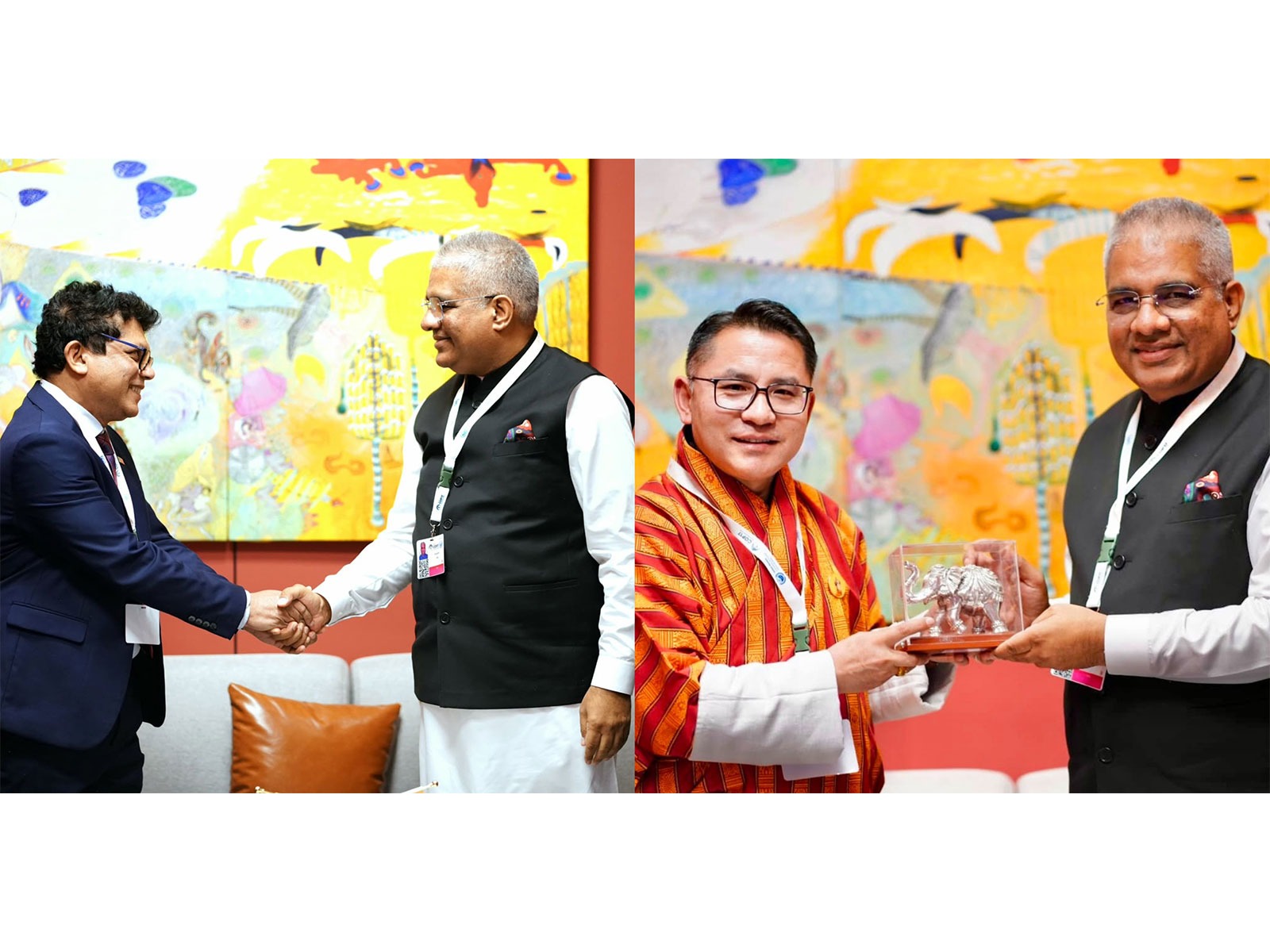 Union Minister for Environment, Forest & Climate Change Bhupender Yadav meets Sri Lankan Minister of Environment Dammika Patabendi and Bhutan Minister for Agriculture and Livestock Lyonpo Younten Phuntsho (Photos/X/@byadavbjp) Union Minister for Environment, Forest & Climate Change Bhupender Yadav meets Sri Lankan Minister of Environment Dammika Patabendi and Bhutan Minister for Agriculture and Livestock Lyonpo Younten Phuntsho (Photos/X/@byadavbjp)