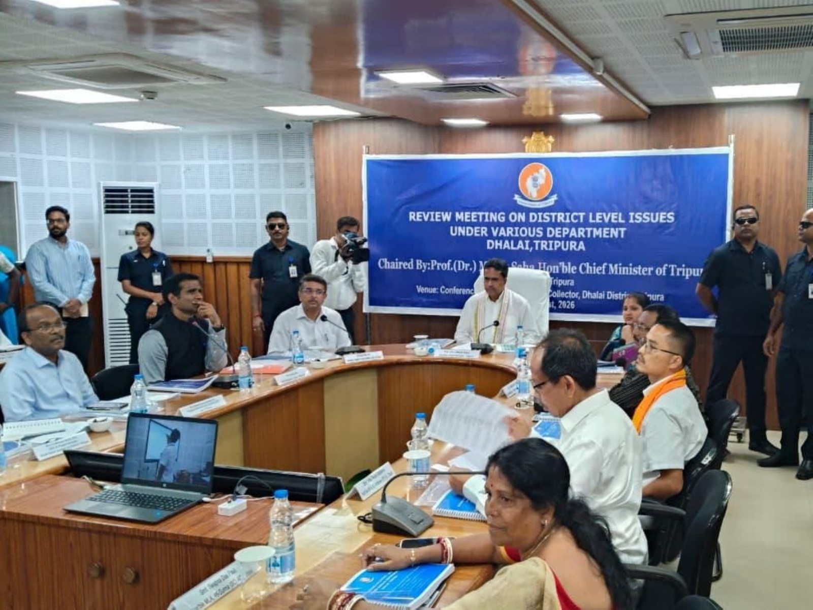 Tripura Chief Minister Manik Saha chaired a review meeting on Monday (PhotoANI) Tripura Chief Minister Manik Saha chaired a review meeting on Monday (PhotoANI)