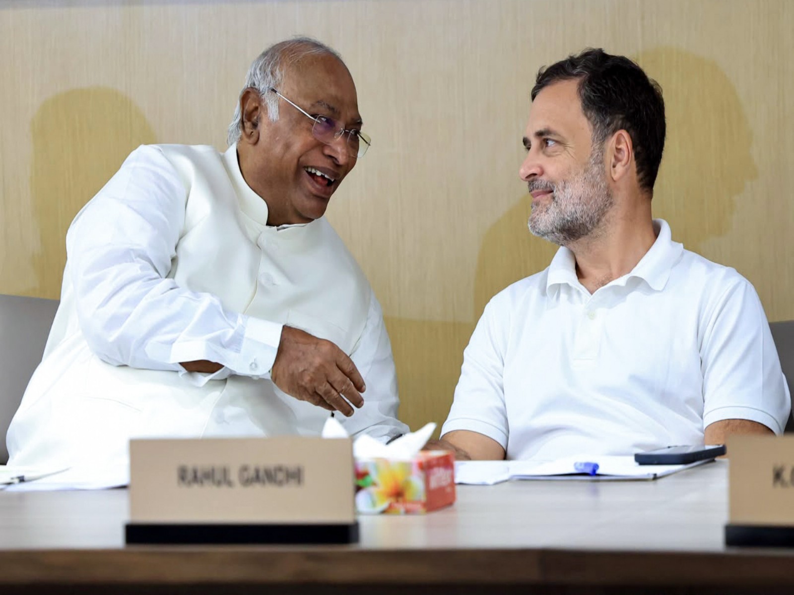 AICC President and Rajya Sabha LoP Mallikarjun Kharge and Lok Sabha LoP Rahul Gandhi (File Photo/ANI)