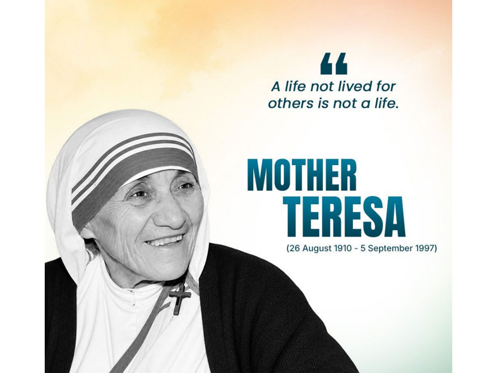 Nobel laureate and Bharat Ratna recipient Mother Teresa (Photo/X@kharge)