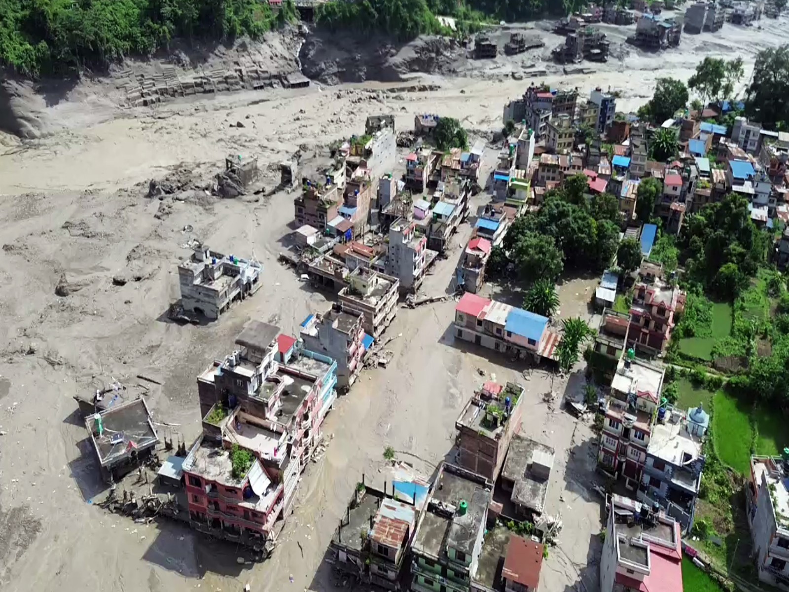 Visuals from the Bhotekoshi River in Rasuwa, Nepal (Photo/ANI) Visuals from the Bhotekoshi River in Rasuwa, Nepal (Photo/ANI)