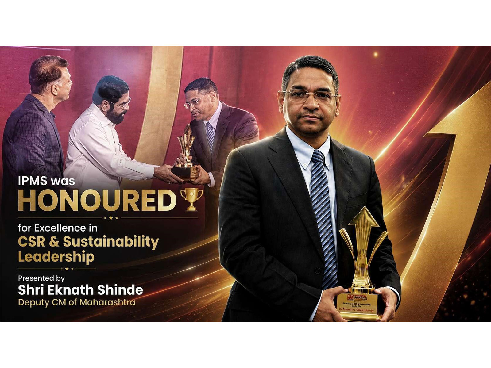 Dr. Soumitro Chakraborty receives the ‘Excellence in CSR & Sustainability Leadership’ Award for Fiinovation (IPMS) at ETNow Business Conclave 2026
