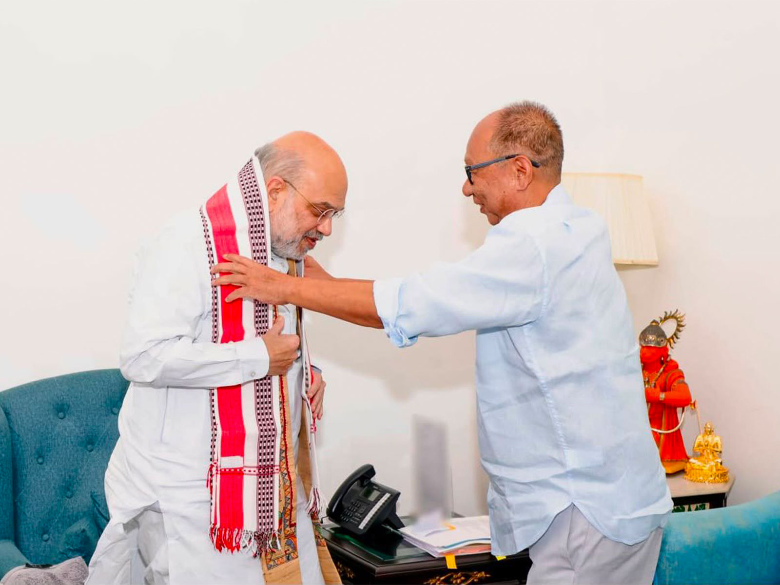 Manipur CM Yumnam Khemchand meets Union Home Minister Amit Shah (Photo/@YKhemchandSingh/X)
