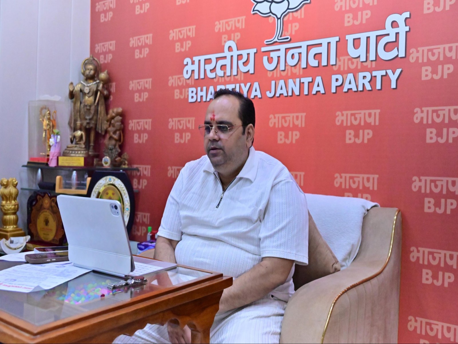 Delhi Health Minister Pankaj Kumar Singh holds virtual meeting over H1N1 situation in Delhi (Photo/@drpankajbjp/X)