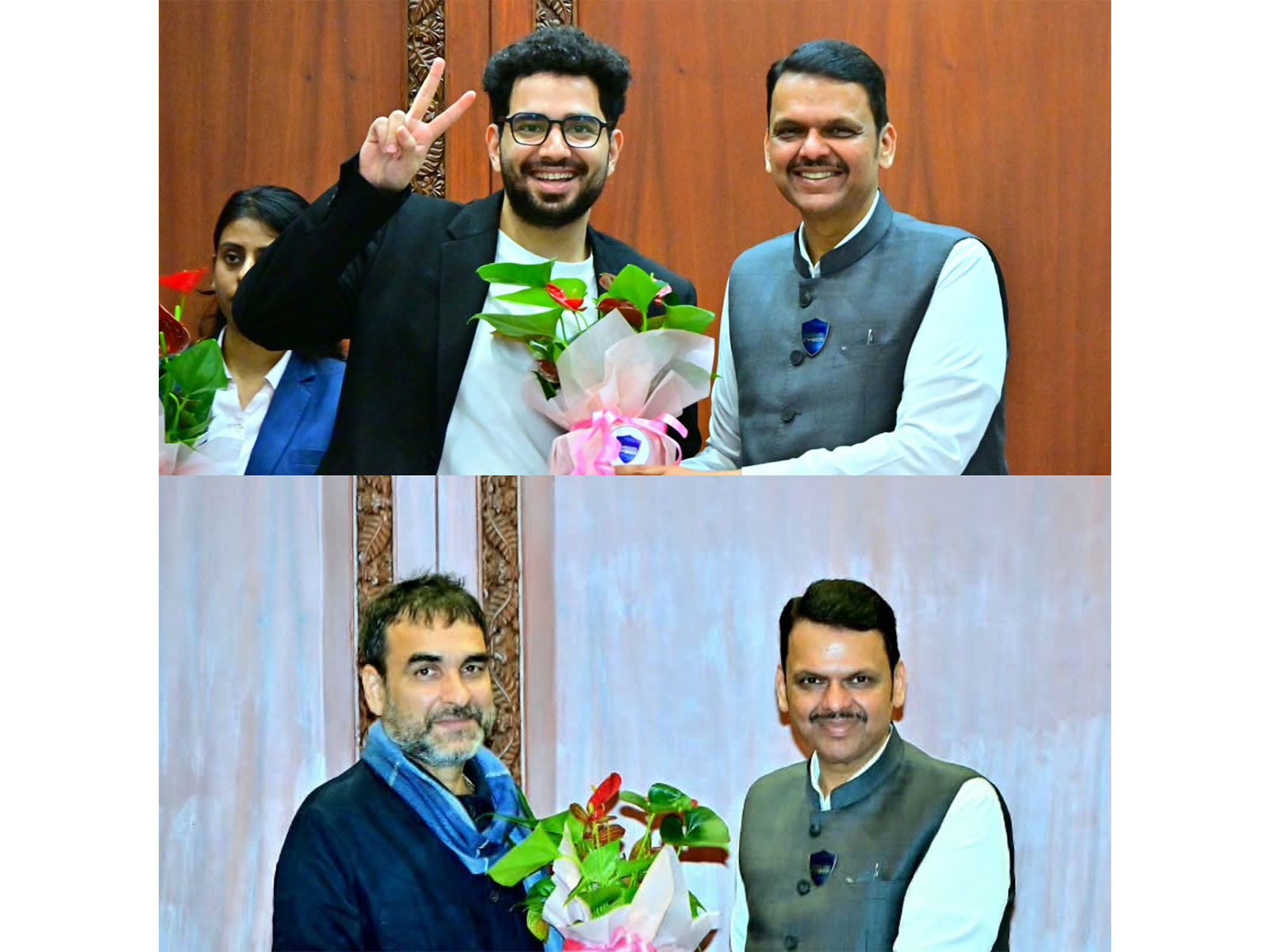 Pankaj Tripathi, Samay Raina with Maharashtra CM Devendra Fadnavis (Photo/Maharashtra CMO)