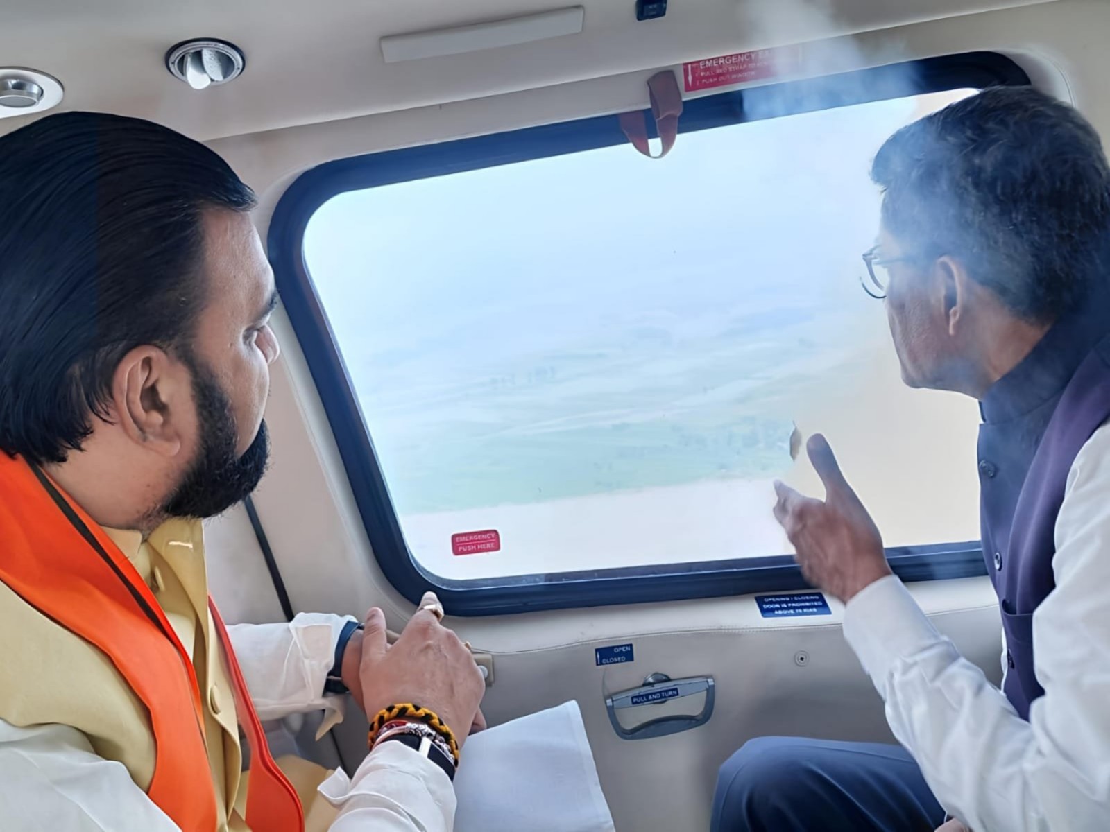 Bihar CM Samrat Choudhary conducts an aerial survey of the flood situation in Bihar's border areas (Photoo/X/@samrat4bjp)