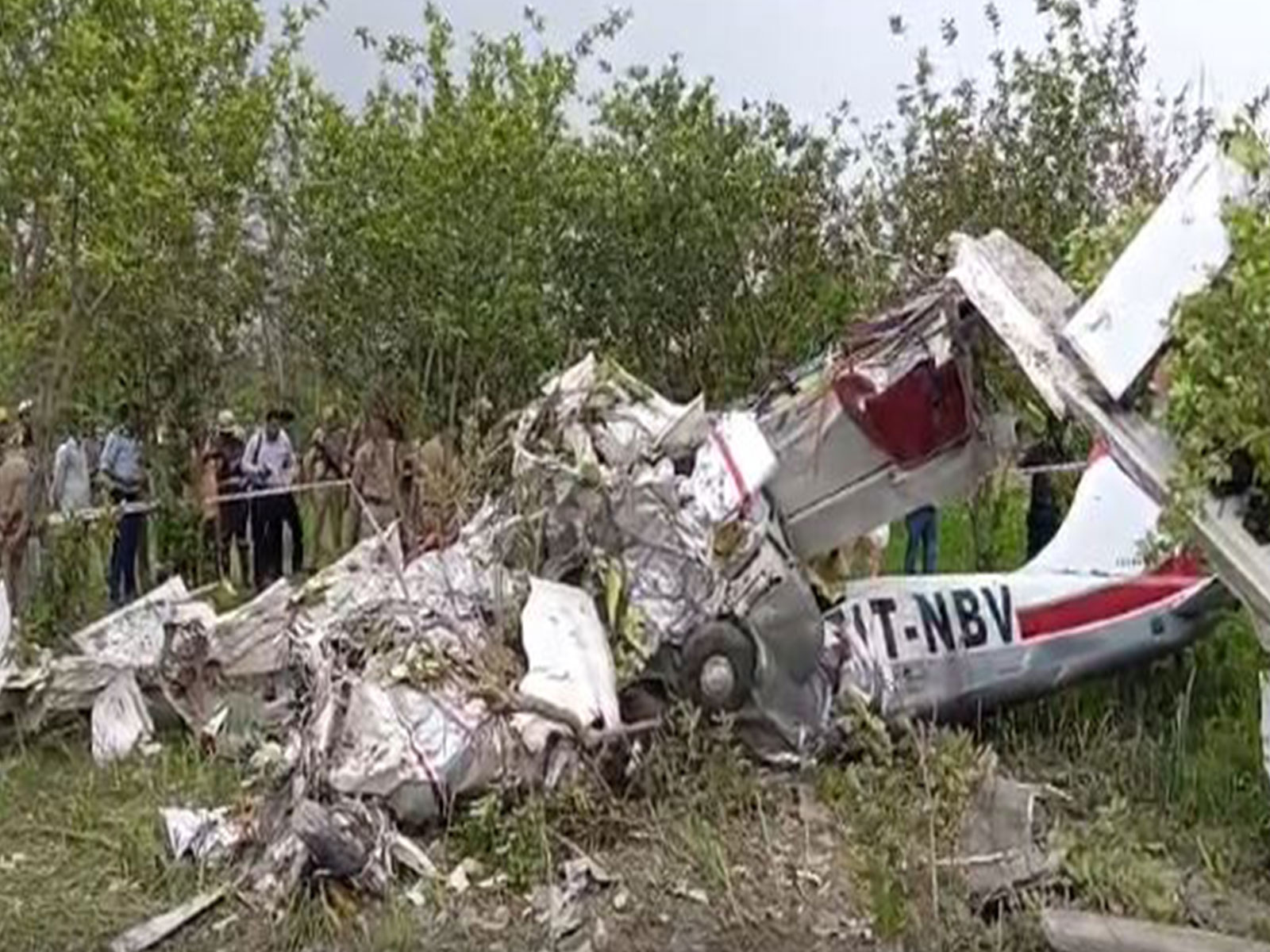 Visual of the crashed training aircraft (Photo/ANI)