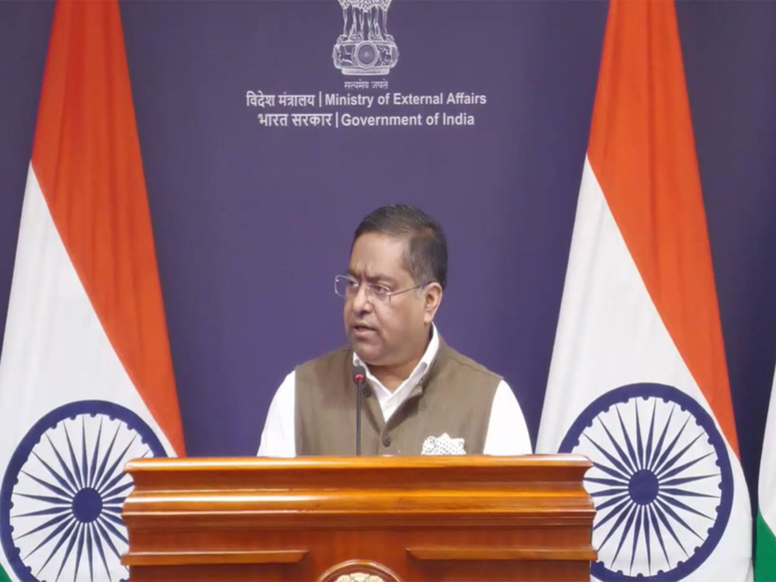 MEA spokesperson Randhir Jaiswal (Photo/Youtube@Ministry of External Affairs)