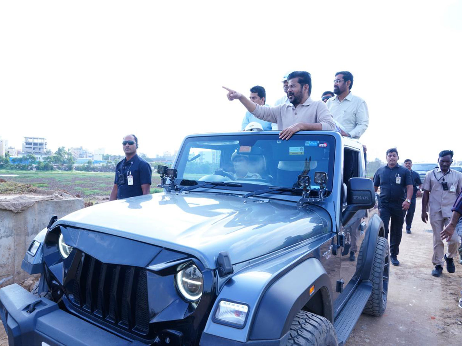Telangana CM Reddy inspects Mir Alam Tank development works (Photo/CMO)