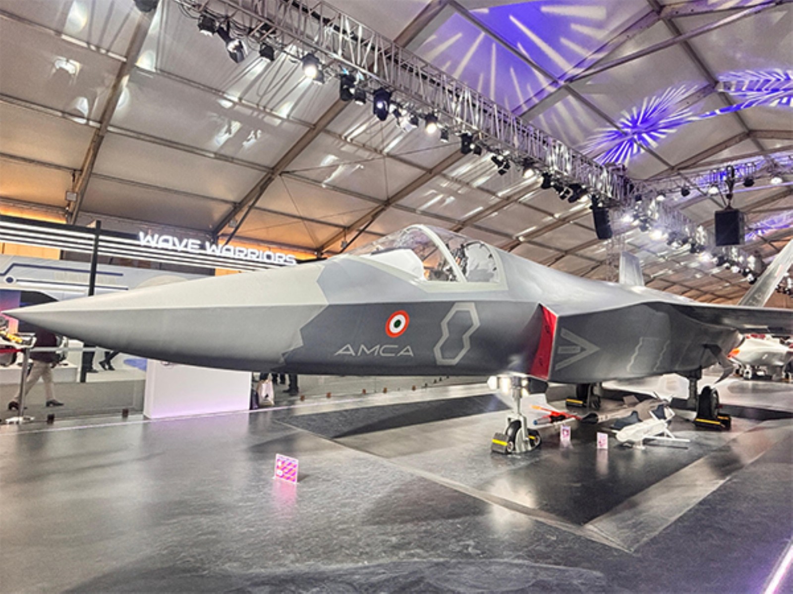 A mock-up model of India's fifth-generation fighter aircraft programme.(Photo/@SpokespersonMoD) A mock-up model of India's fifth-generation fighter aircraft programme.(Photo/@SpokespersonMoD)
