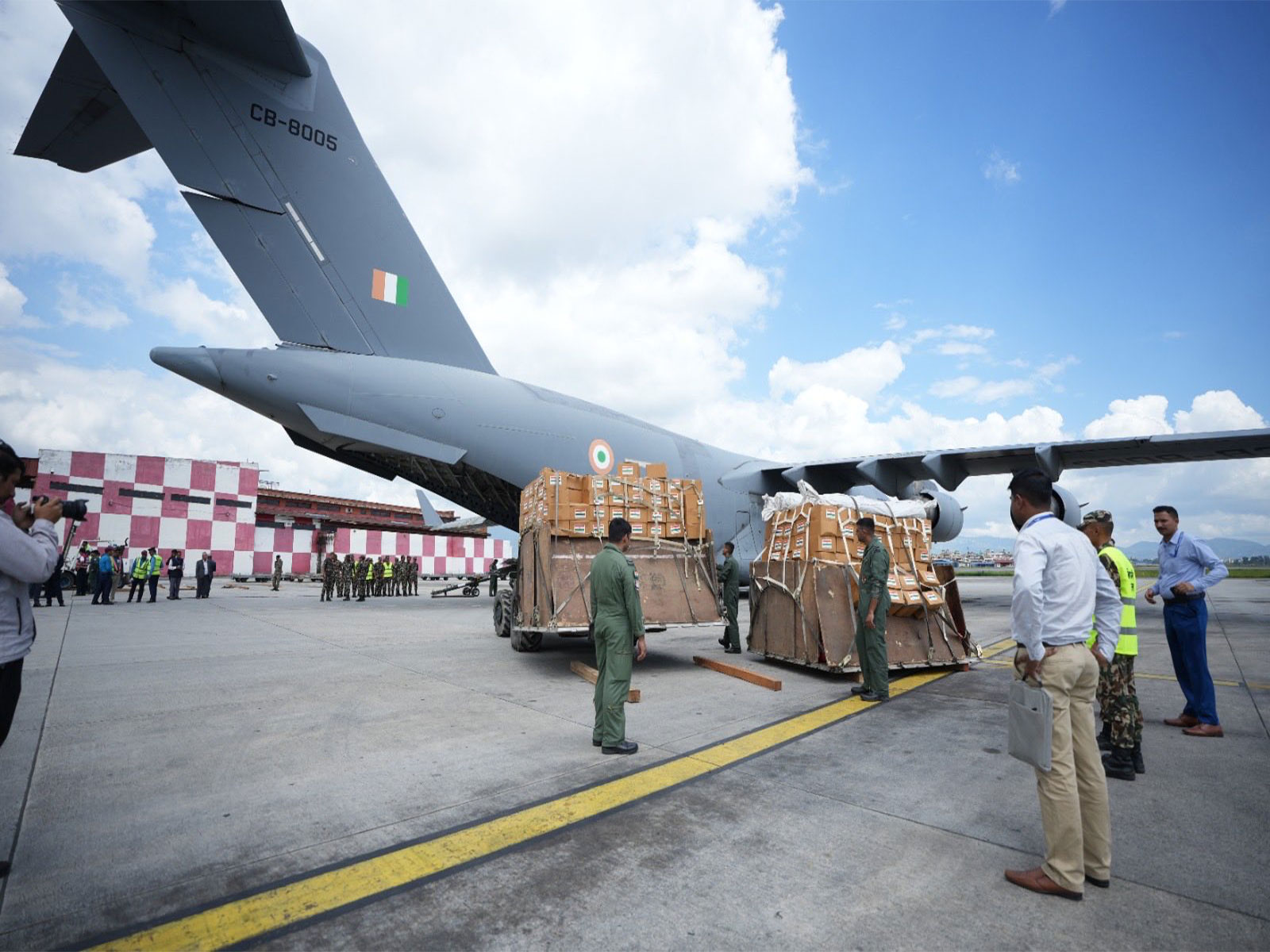 2nd consignment of 37.5 tonnes HADR aid reaches flood-hit Nepal (Photo/X@MEAIndia)