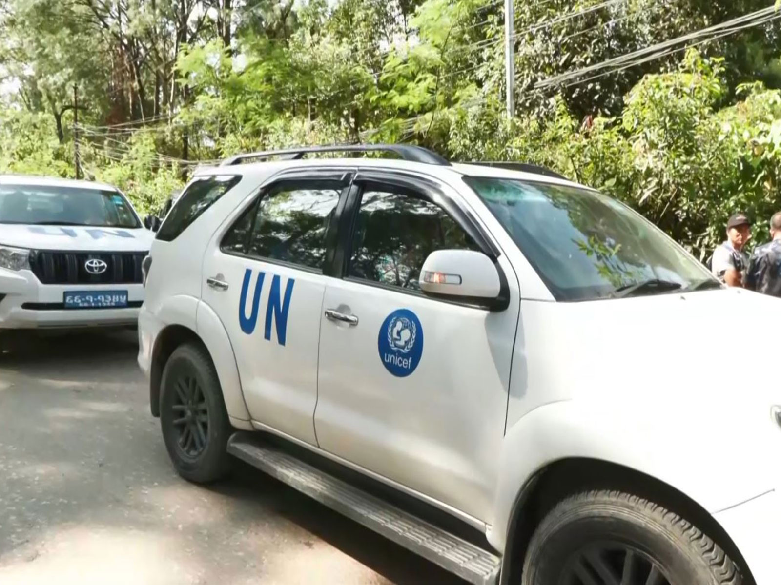 UNICEF vehicles arrive in Nuwakot as rescue and relief operations continue in flood-affected areas of Nepal. (Photo/ANI)