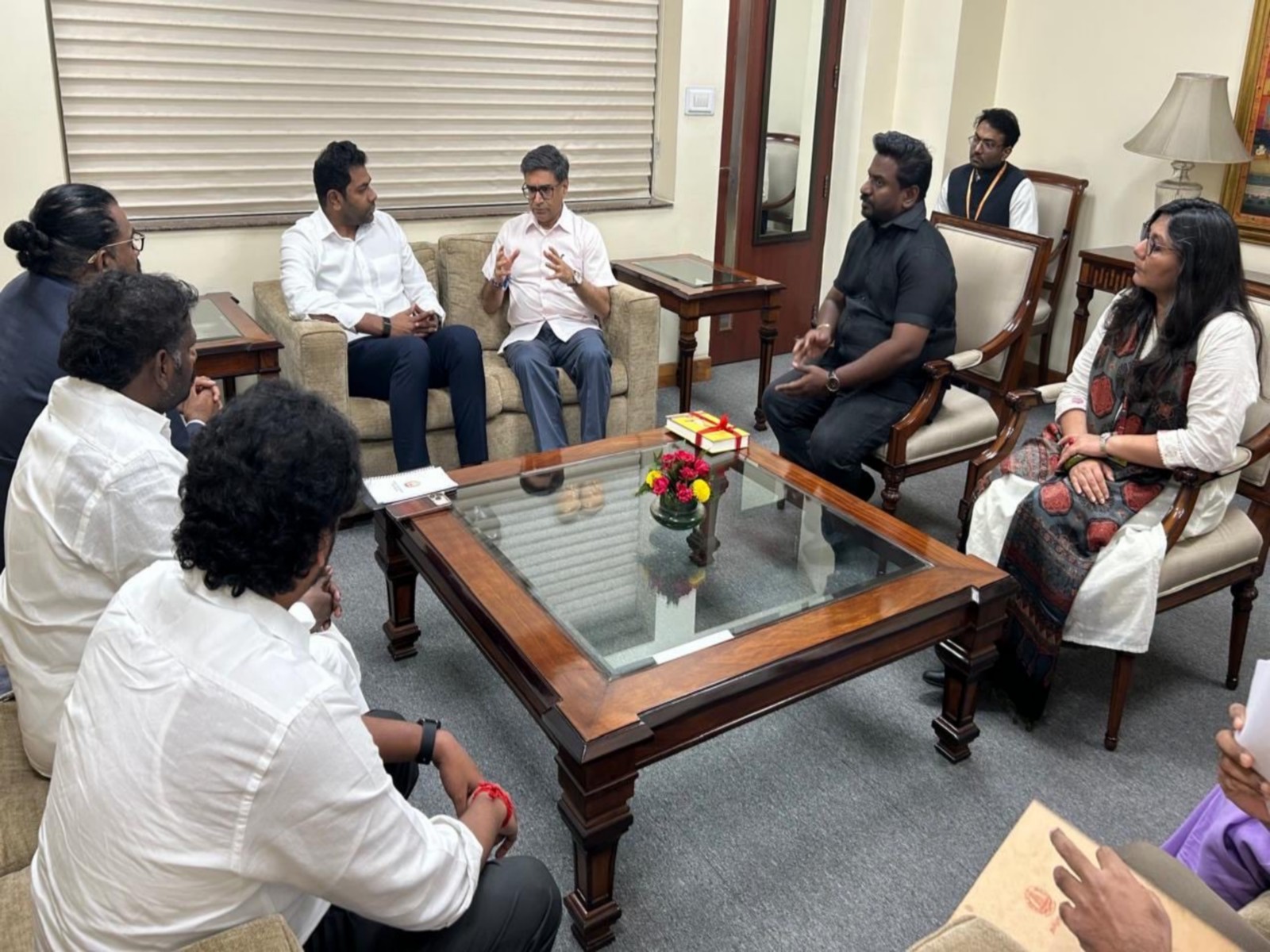 Tamil Nadu Ministers meet Foreign Secretary Vikram Misri in Delhi (Photo/X/@MEAIndia) Tamil Nadu Ministers meet Foreign Secretary Vikram Misri in Delhi (Photo/X/@MEAIndia)