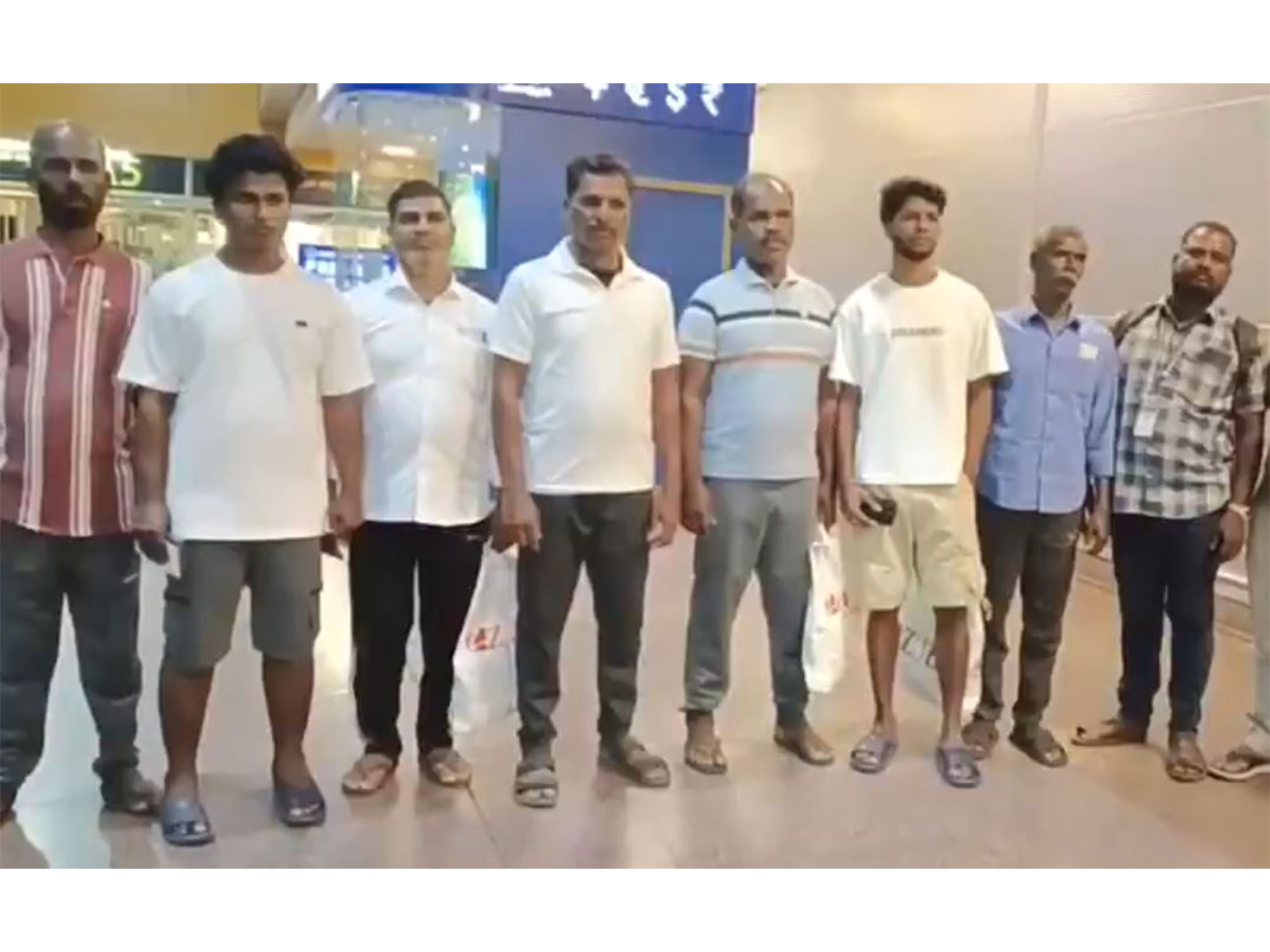 Seven Tamil Nadu fishermen were released and arrived at Chennai Airport.  (Photo/ ANI)