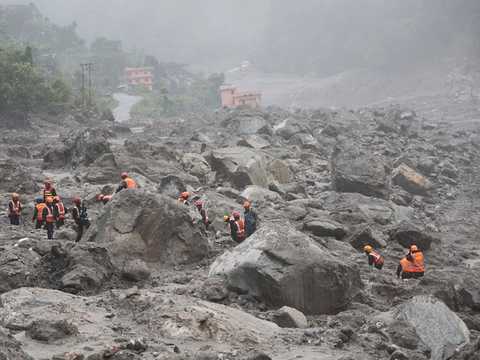 Rescue operations for people trapped inside the tunnel of the Trishuli 3 'A' Hydropower Project underway (Photo: @PM_nepal_ X/) Rescue operations for people trapped inside the tunnel of the Trishuli 3 'A' Hydropower Project underway (Photo: @PM_nepal_ X/)