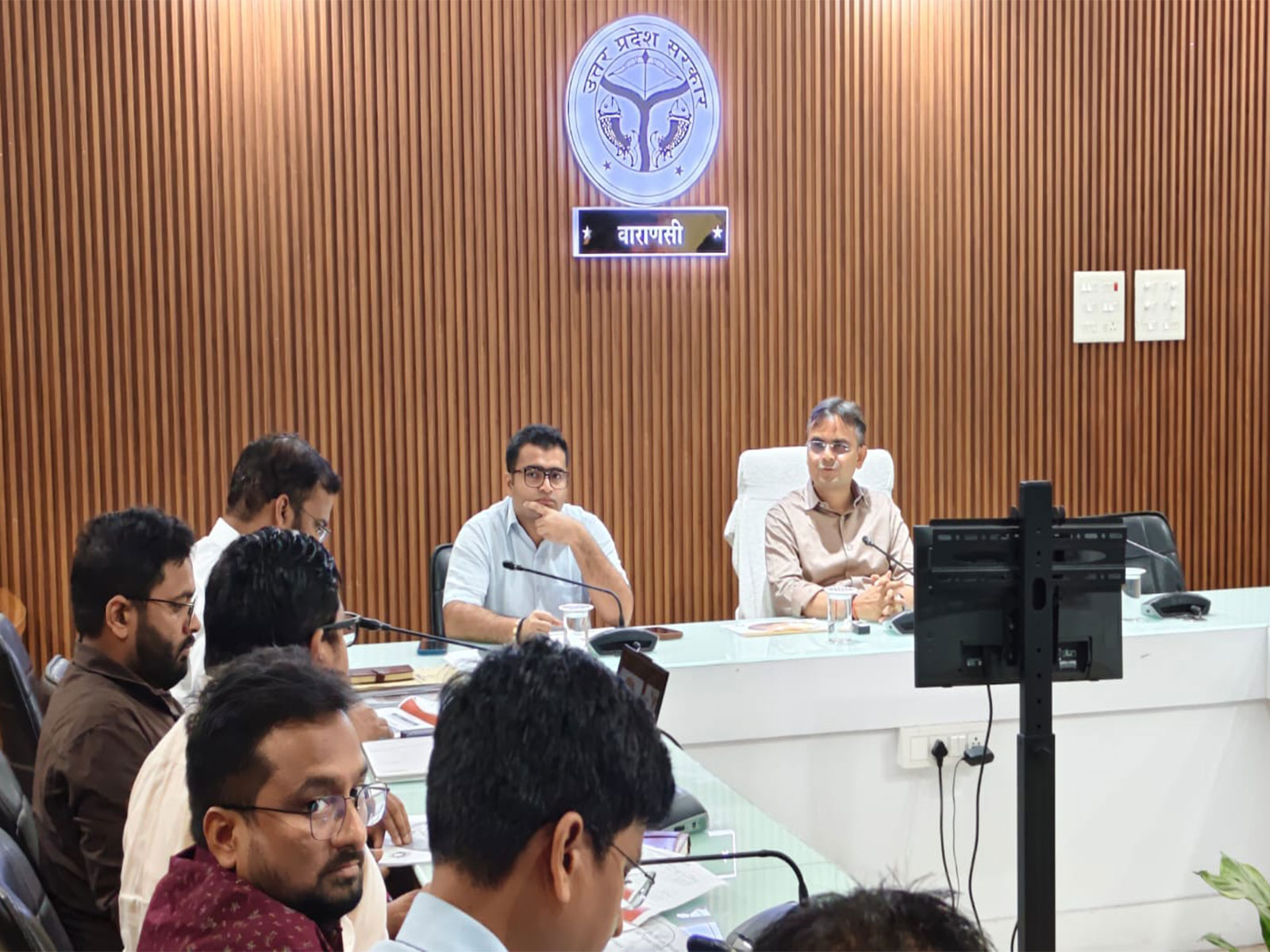 Varanasi DM Satyendra Kumar reviews Jal Jeevan Mission projects (Photo/ANI)