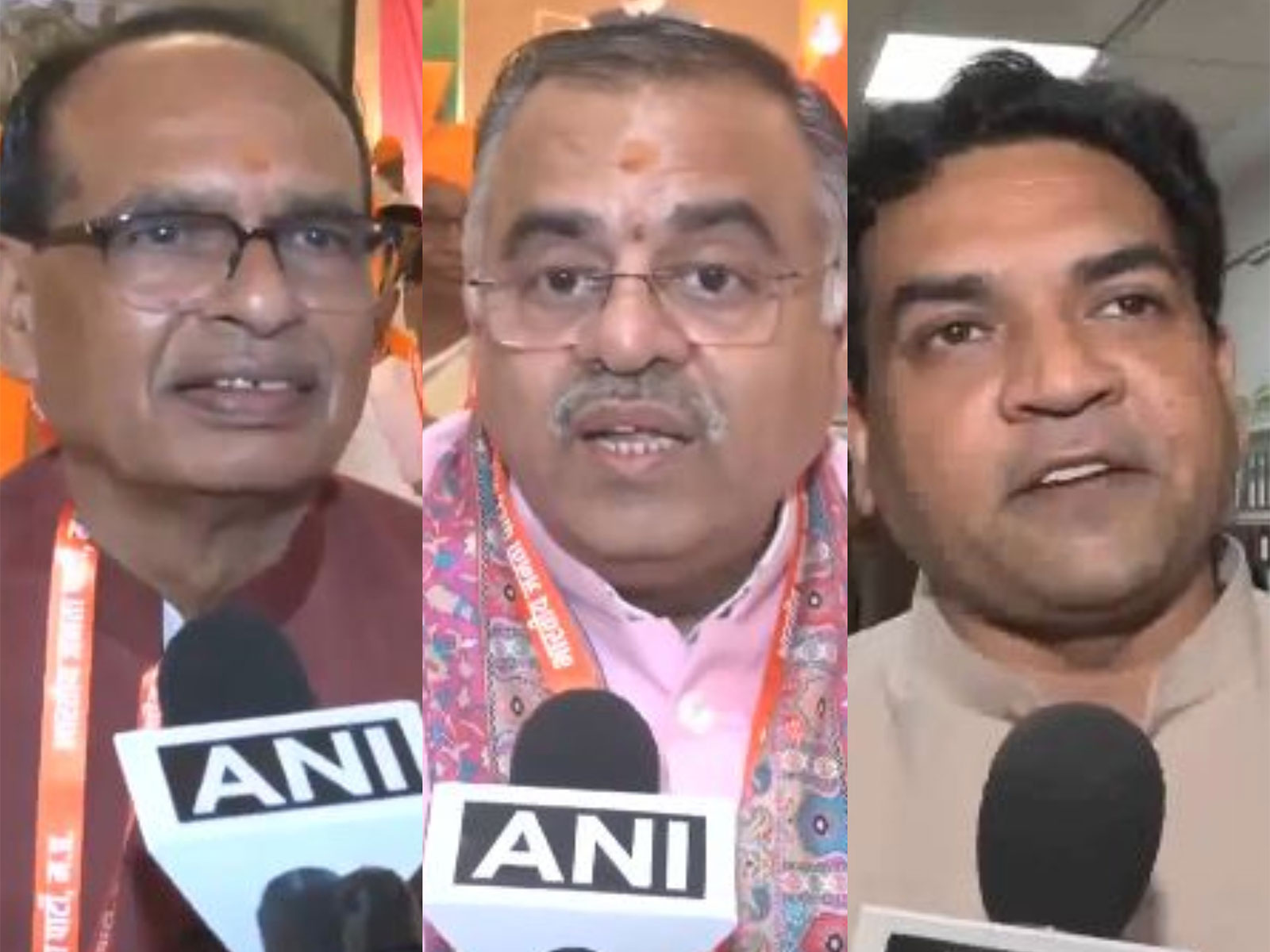 Shivraj Singh Chouhan, Tarun Chugh and Kapil Mishra (Photo/ANI) Shivraj Singh Chouhan, Tarun Chugh and Kapil Mishra (Photo/ANI)