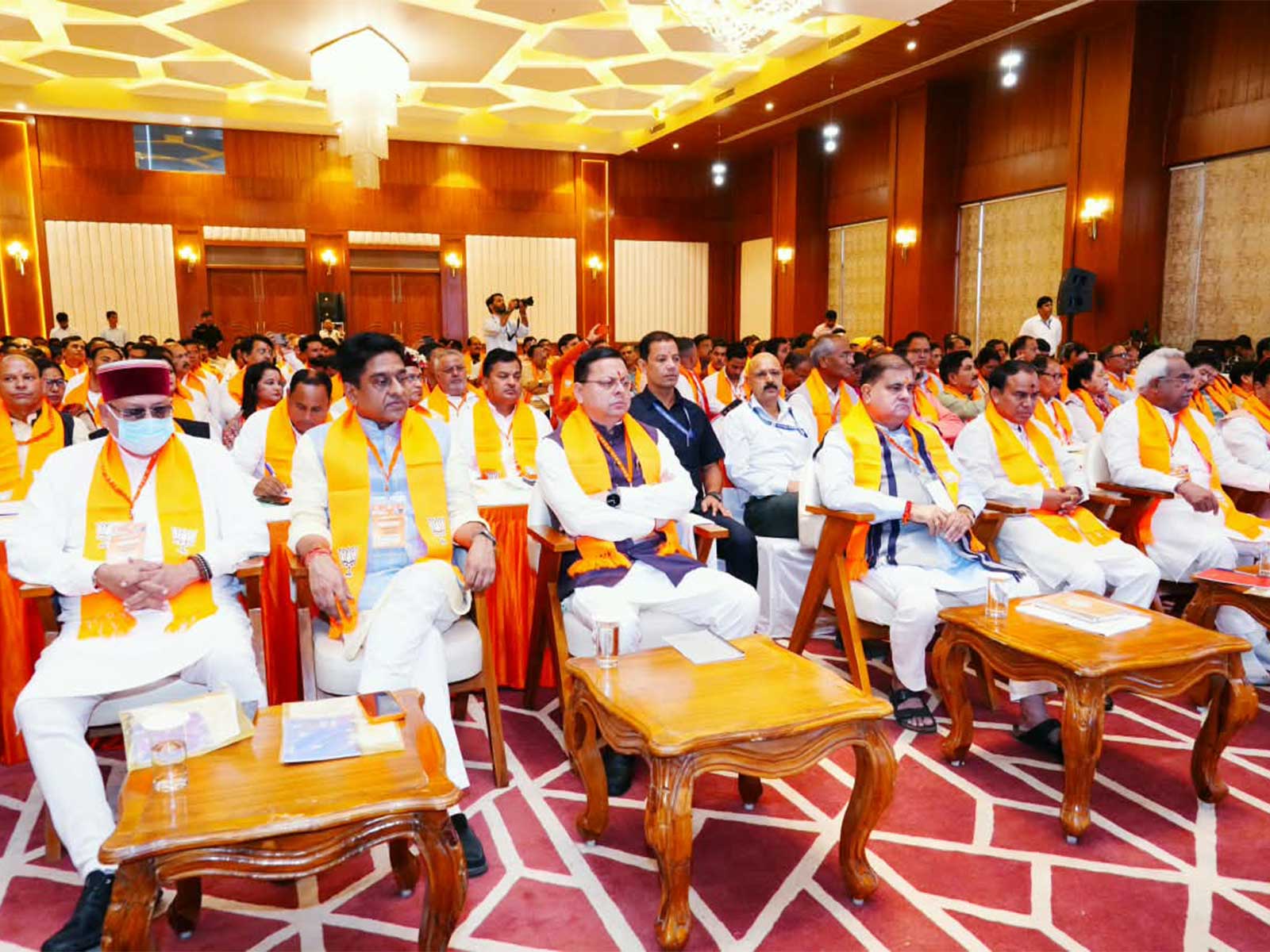 Uttarkhand Chief Minister Pushkar Singh Dhami listened to ‘Mann Ki Baat’ programme in Dehradun (Photo/ANI)