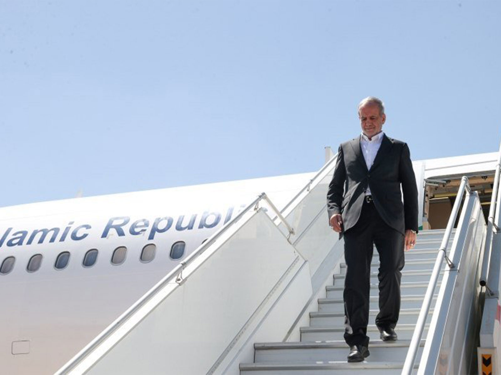 Iranian President Pezeshkian arrives in Bishkek to attend SCO summit (Photo/X/@IrnaEnglish)