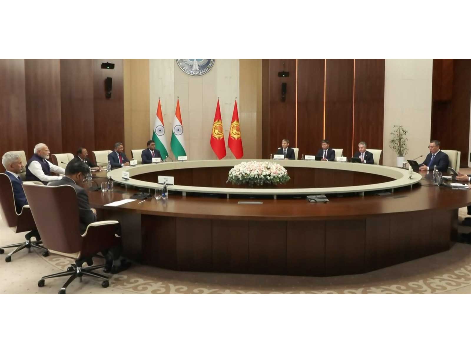Prime Minister Narendra Modi holds bilateral meeting with Kyrgyzstan's President Sadyr Japarov (Photo/ANI) Prime Minister Narendra Modi holds bilateral meeting with Kyrgyzstan's President Sadyr Japarov (Photo/ANI)