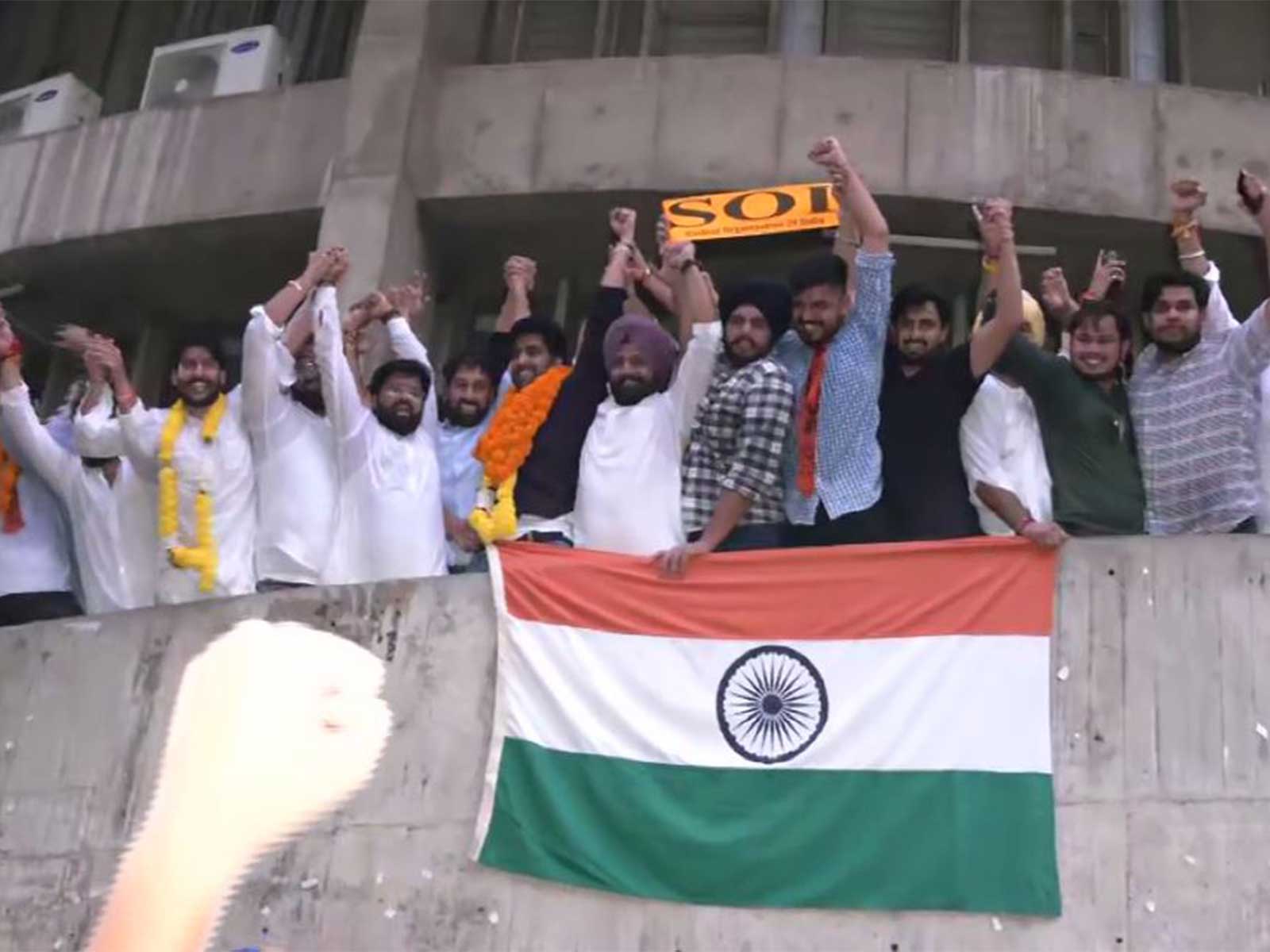 ABVP-SOI-backed Ankit Bidhan wins Panjab University Student Council election (Photo/ANI) ABVP-SOI-backed Ankit Bidhan wins Panjab University Student Council election (Photo/ANI)