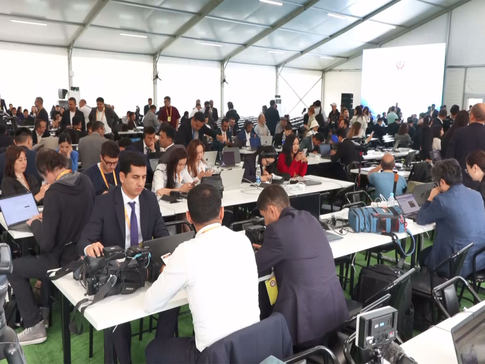 Yrys Ordo Congress Hall ready for 26th SCO Summit, visuals from press centre (Photo/ANI)