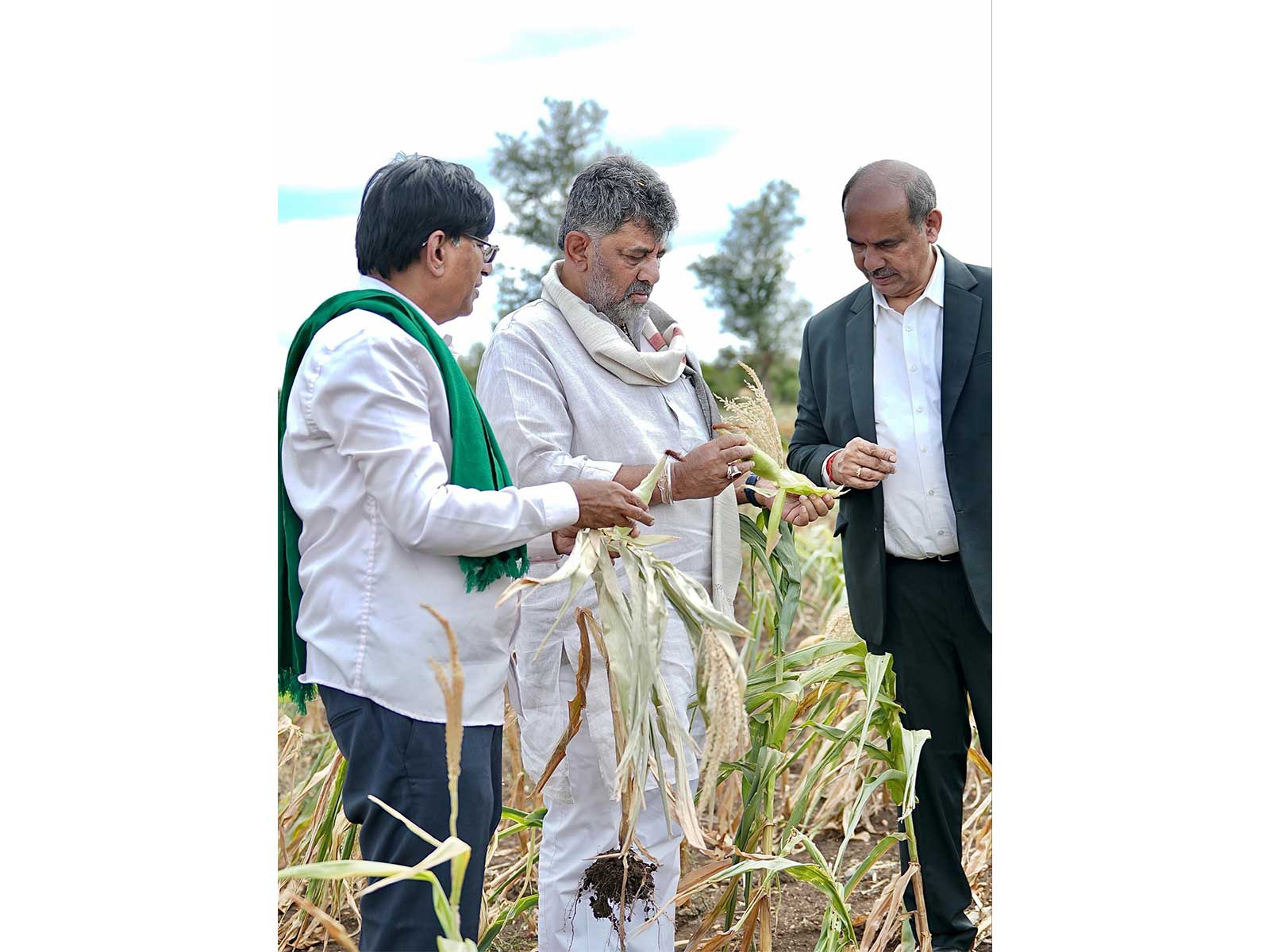 Karnataka CM DK Shivakumar visits drought-hit areas (Photo: @CMofKarnataka/X)