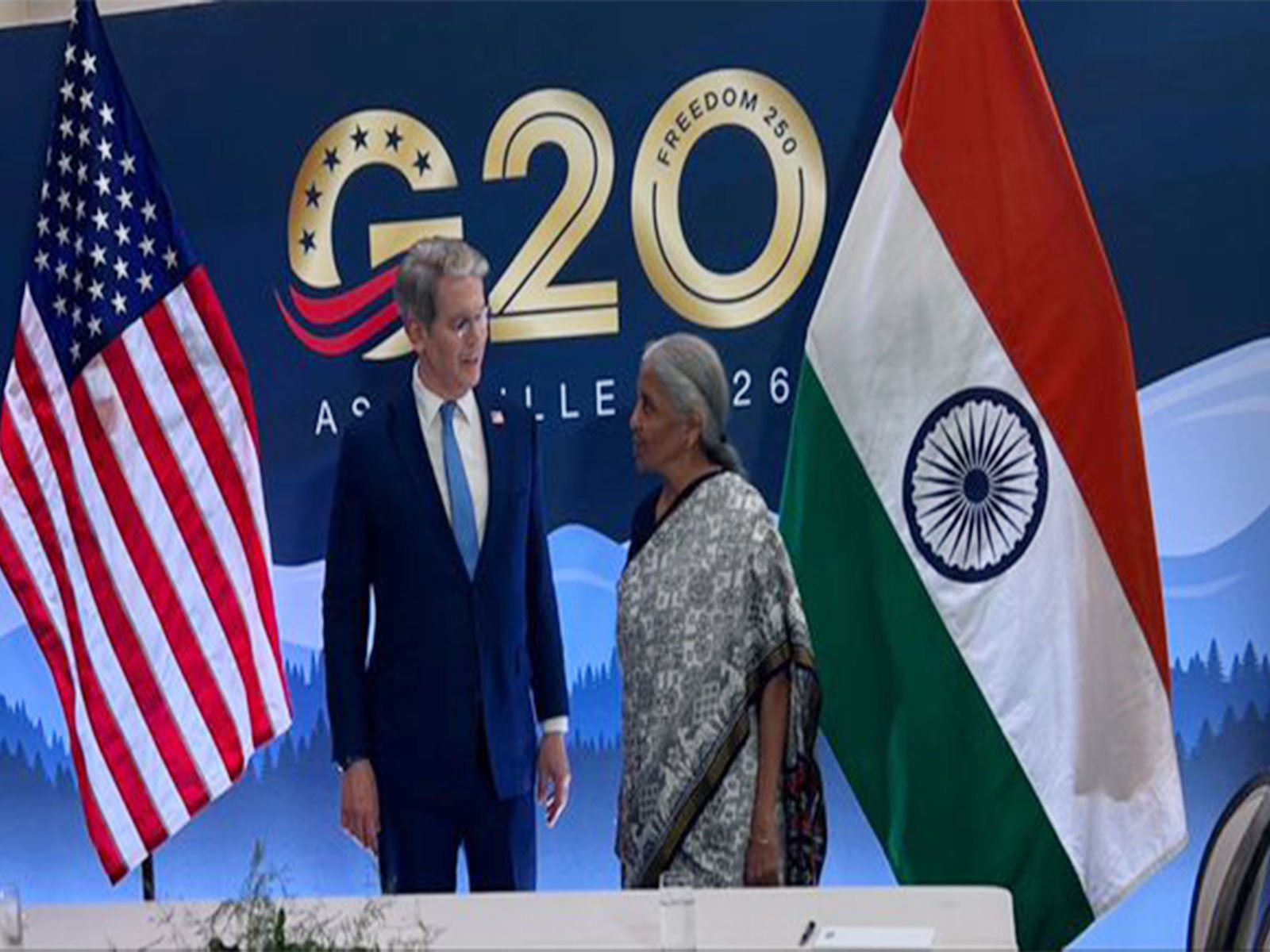 Finance Minister Nirmala Sitharaman with US Treasury Secretary Scott Bessent. (Photo: X/@FinMinIndia)