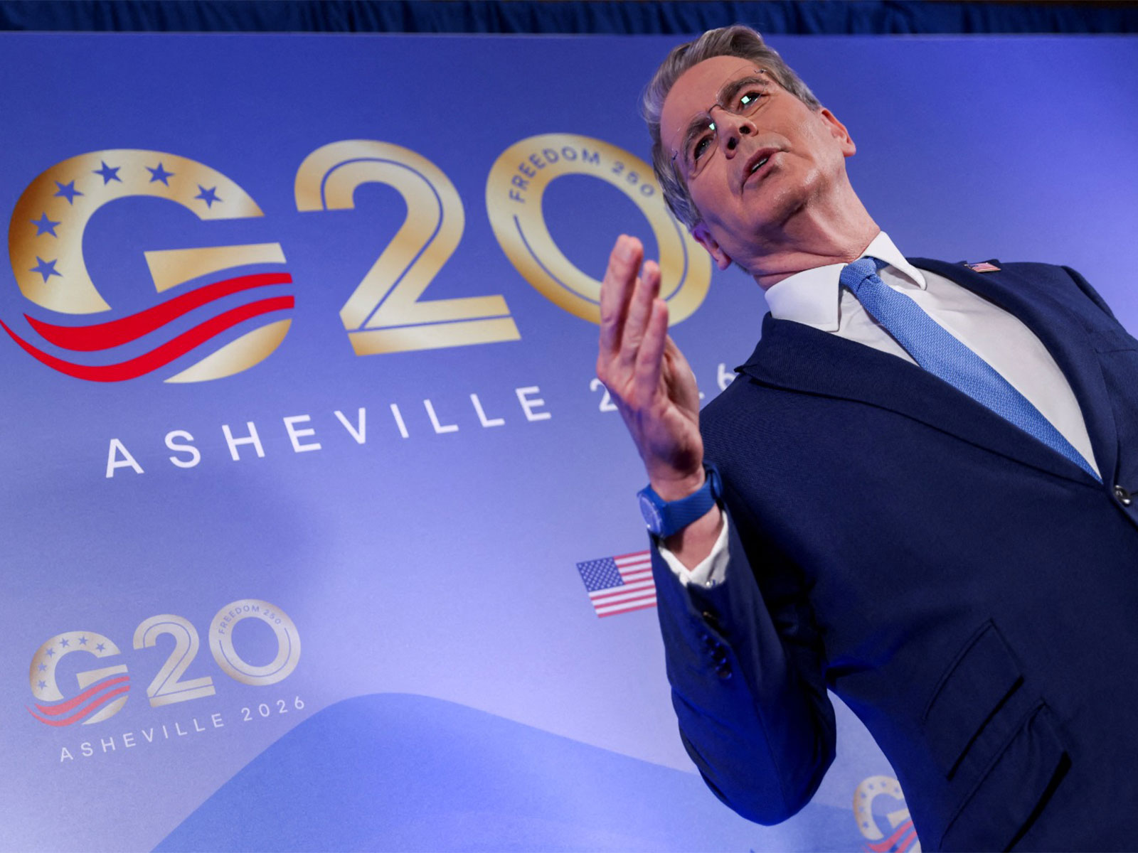 U.S. Treasury Secretary Scott Bessent gestures, as finance ministers and central bank governors from G20 countries meet in Asheville, North Carolina (File Photo/Reuters) U.S. Treasury Secretary Scott Bessent gestures, as finance ministers and central bank governors from G20 countries meet in Asheville, North Carolina (File Photo/Reuters)