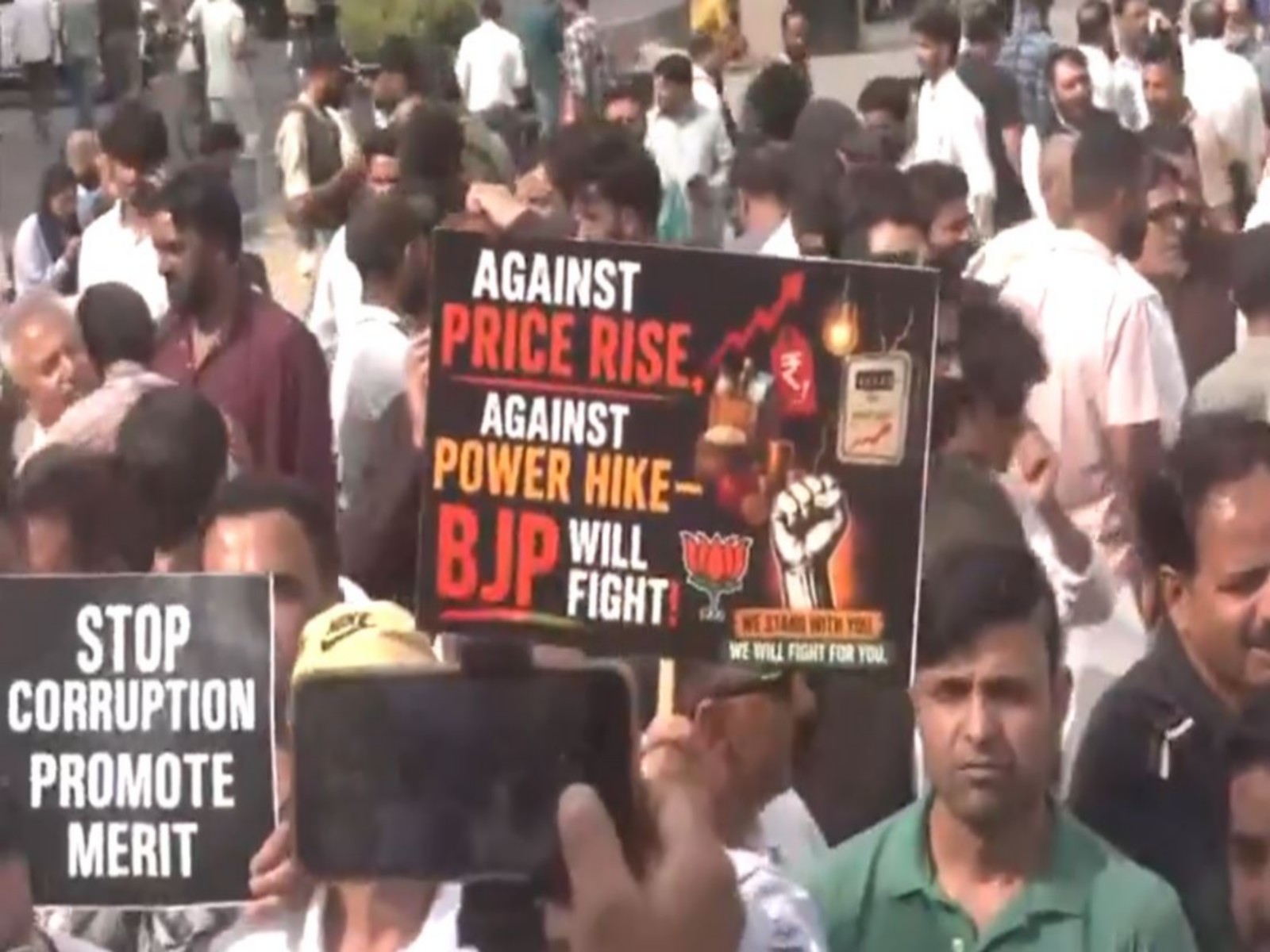J-K BJP holds protest against NC govt over unemployment, price&hellip;
