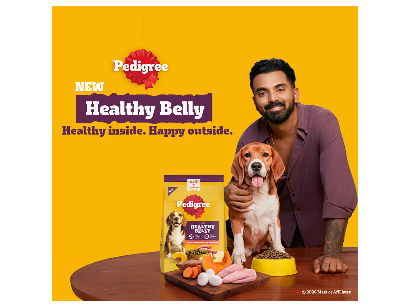 KL Rahul joins hands with Pedigree for the Healthy Belly Campaign